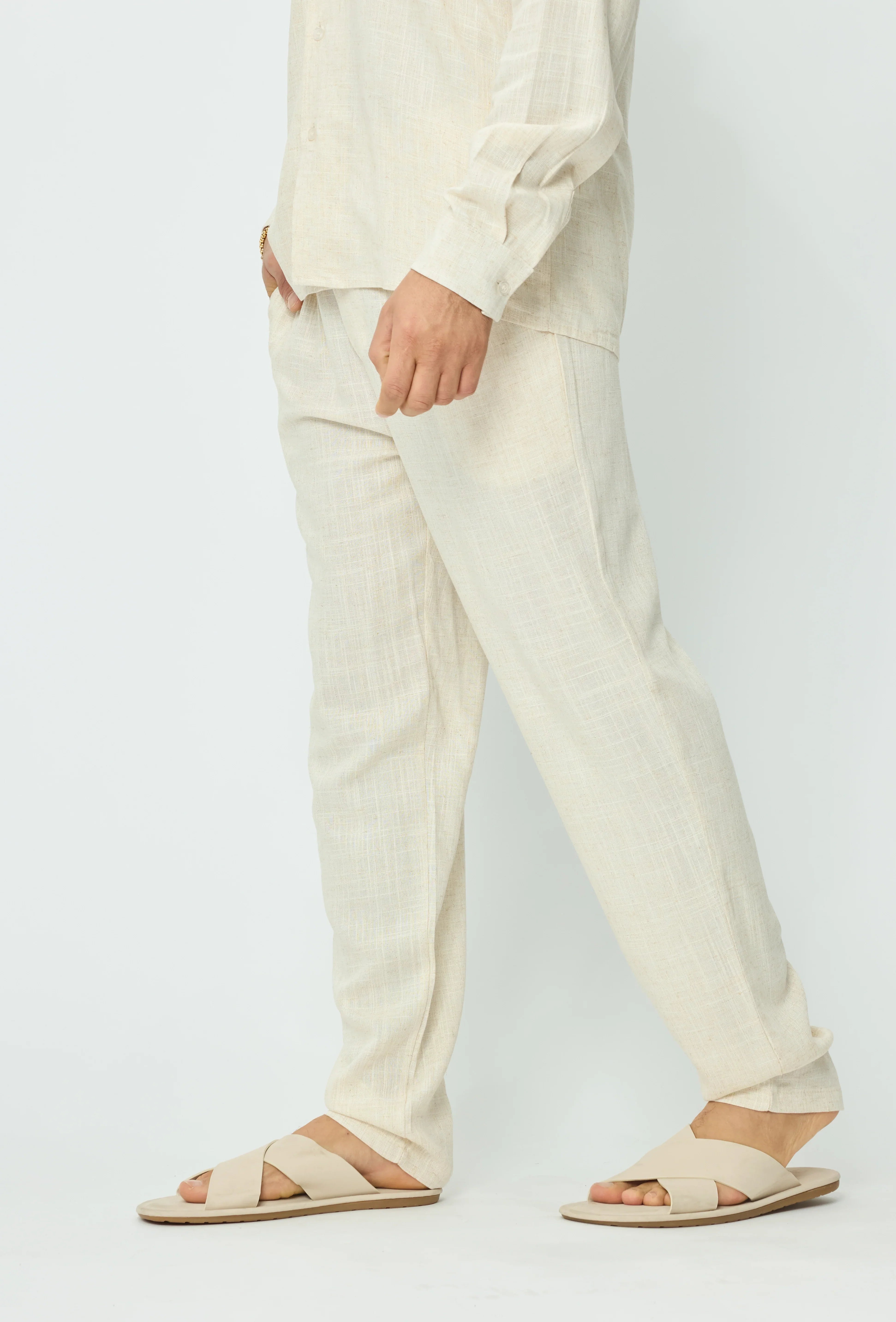 Broek met linneneffect