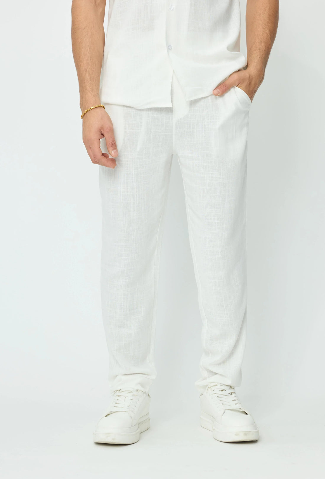 Broek met linneneffect