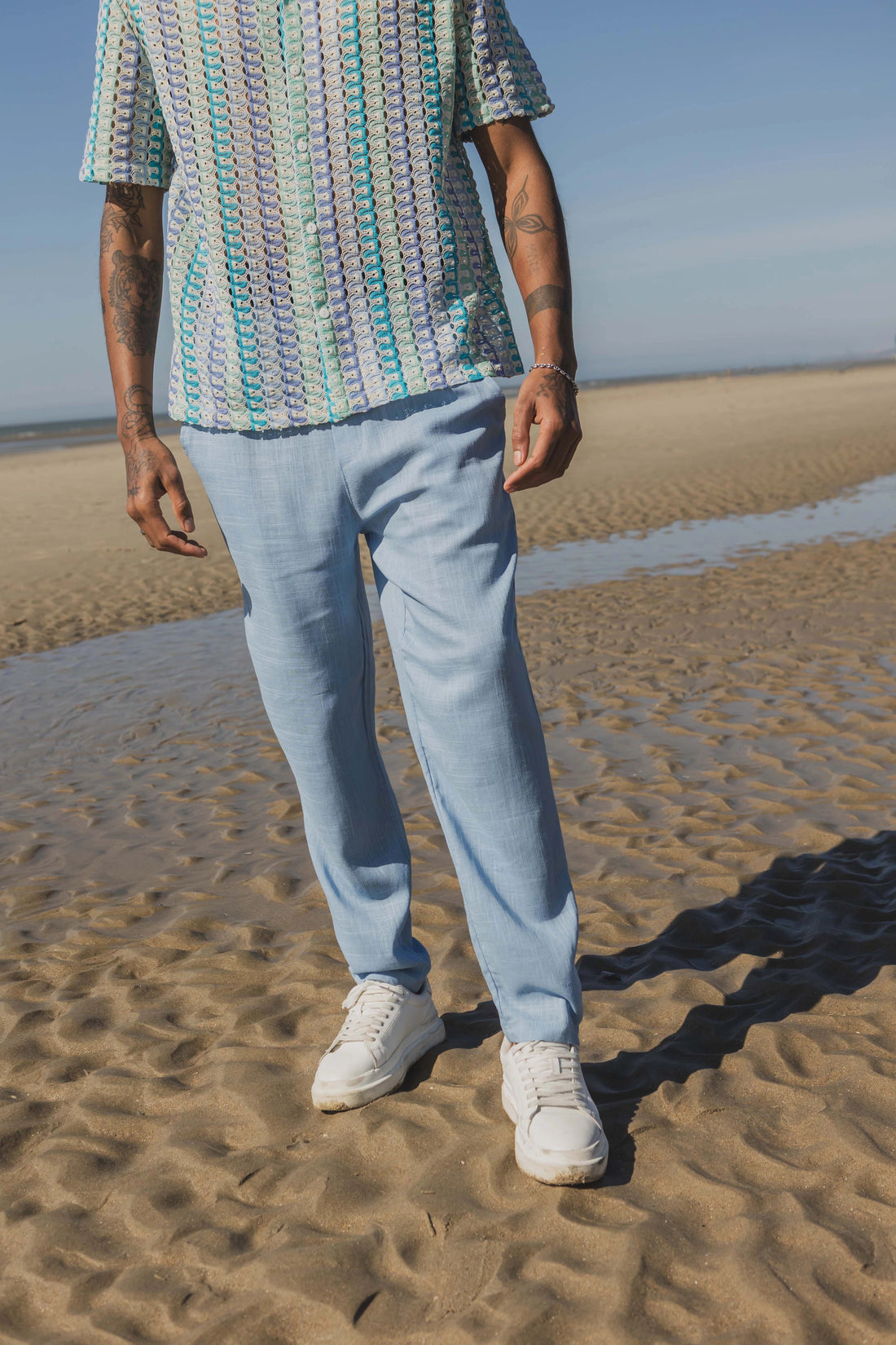 Broek met linneneffect