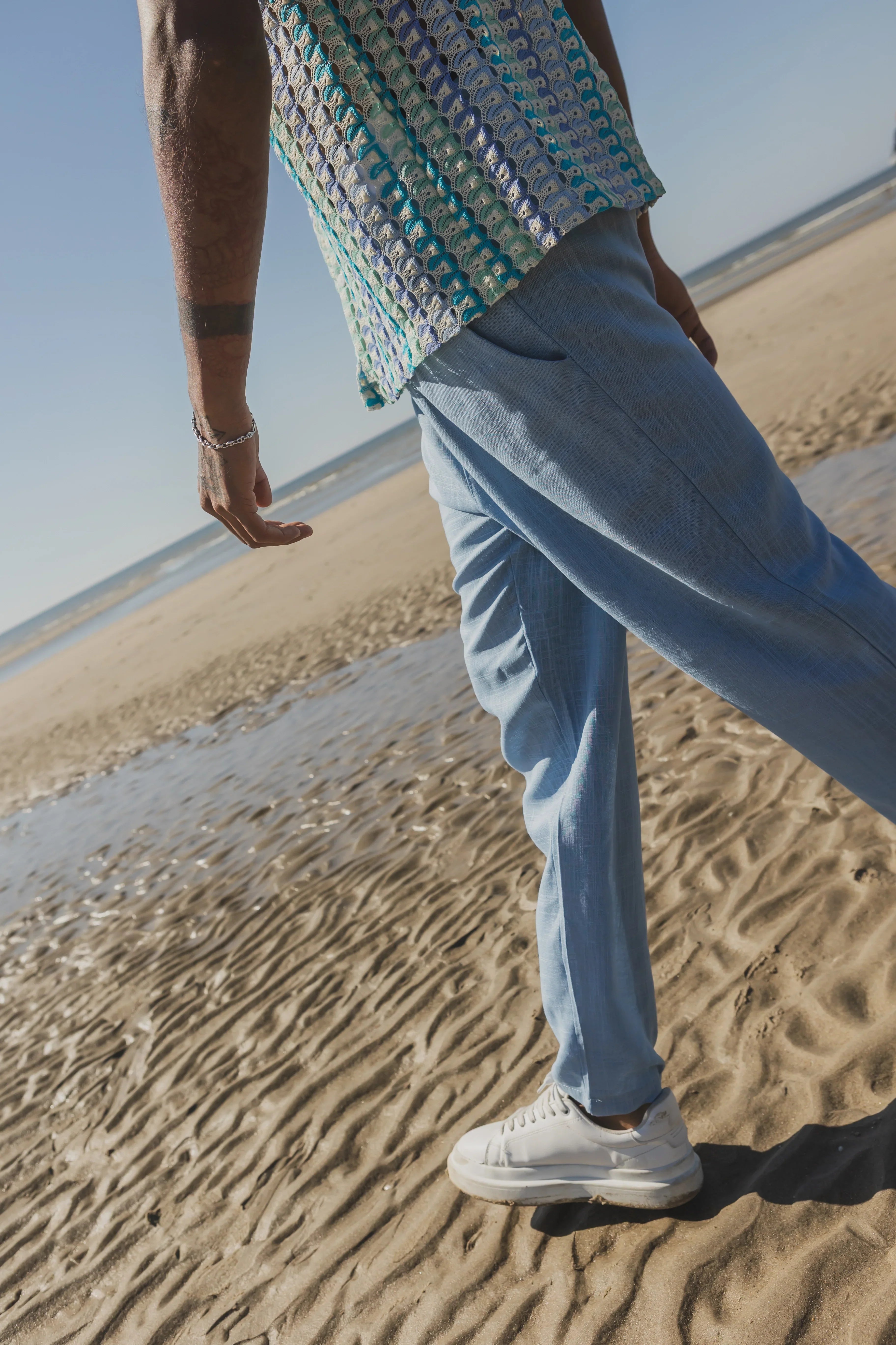 Broek met linneneffect