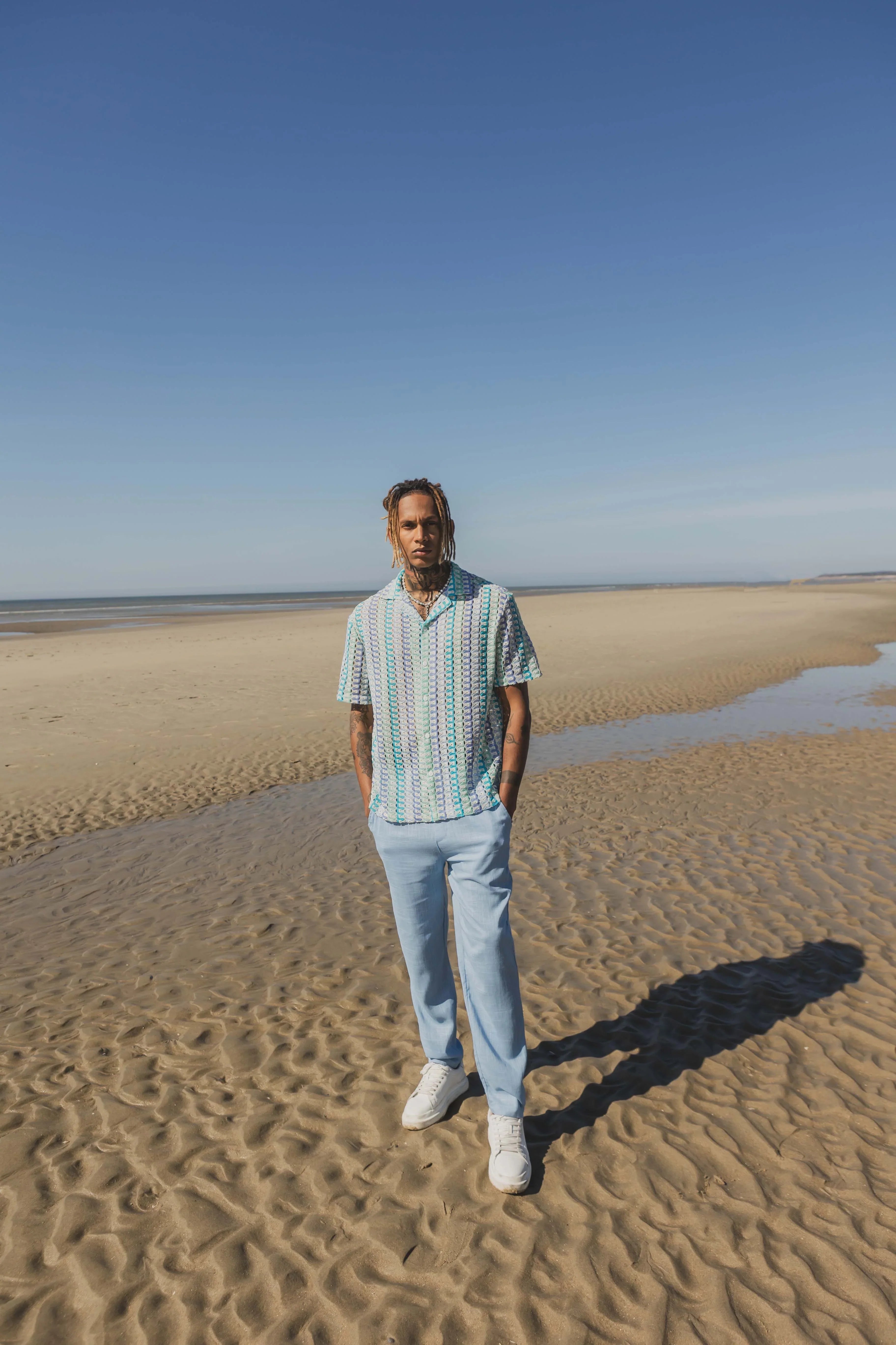 Broek met linneneffect