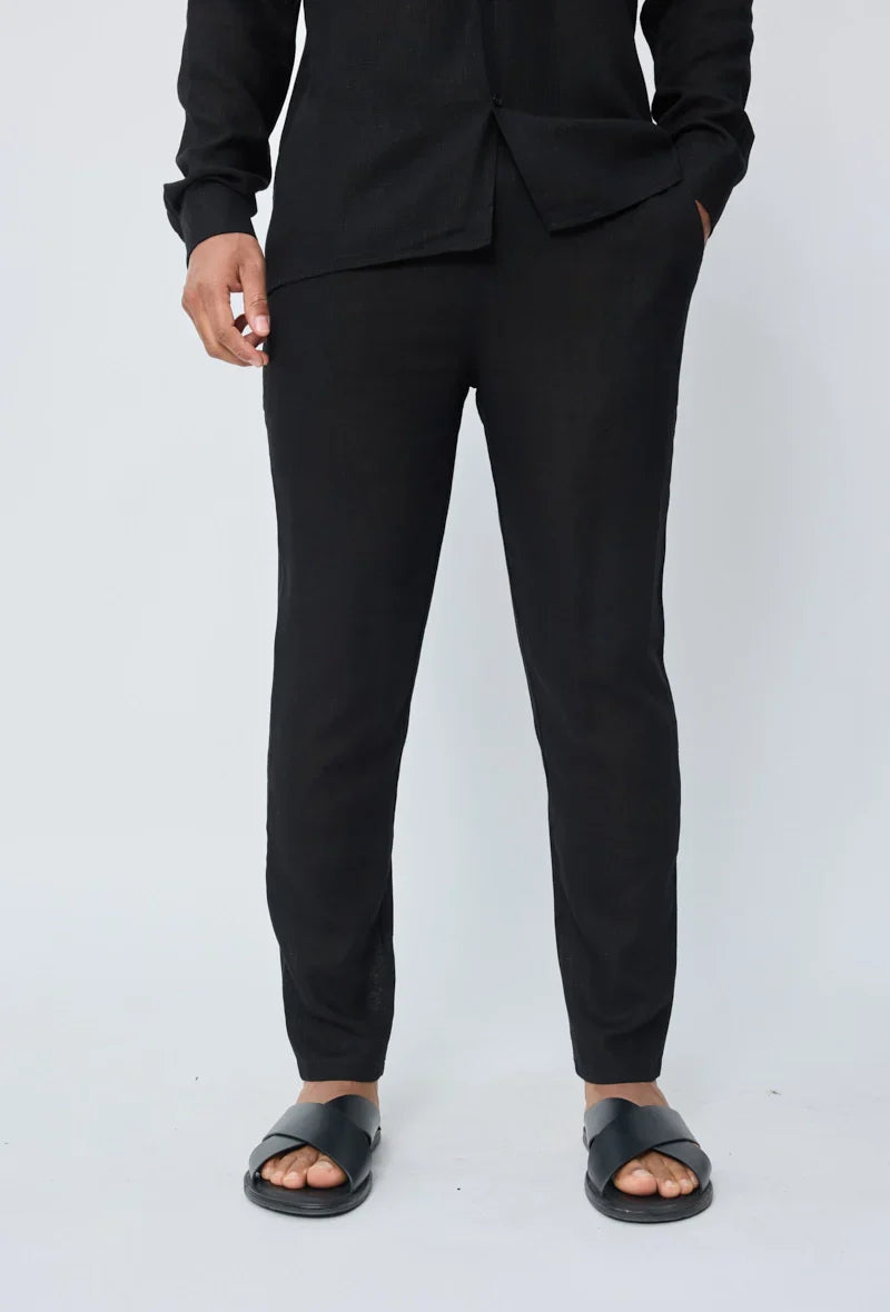 Broek met linneneffect