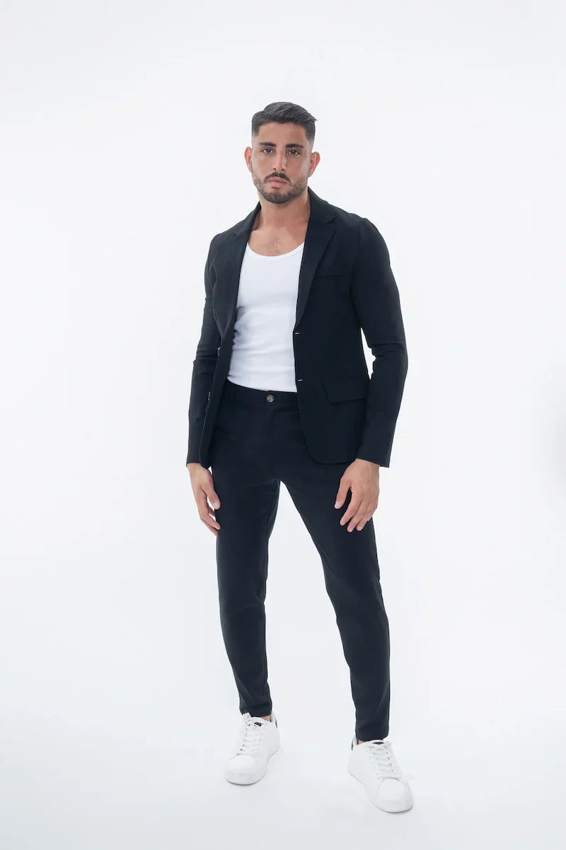 Klassieke effen kostuumset