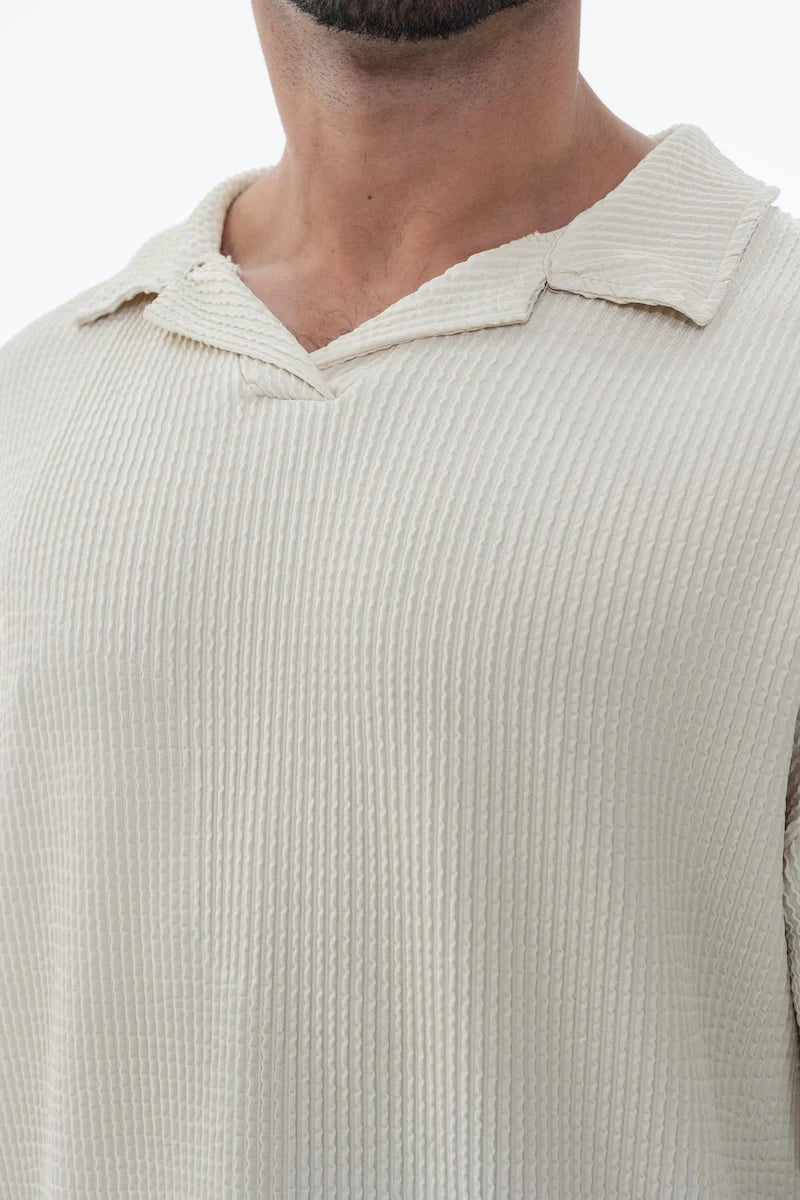 Set van effen geplooid T-shirt en broek