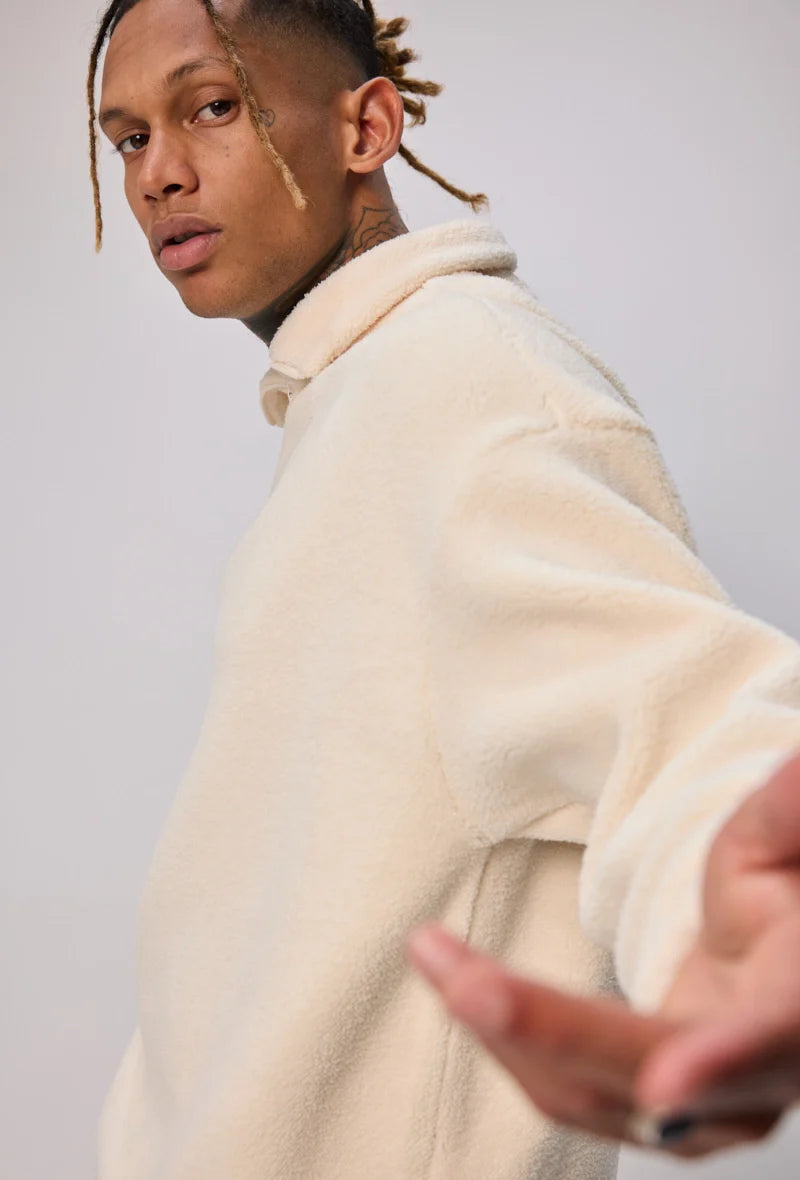 Effen sweatshirt met rits en reverskraag