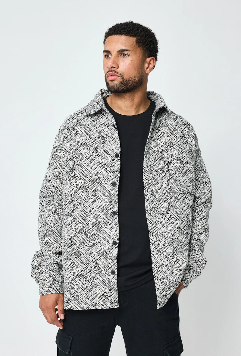 Azteekse print canvas overshirt