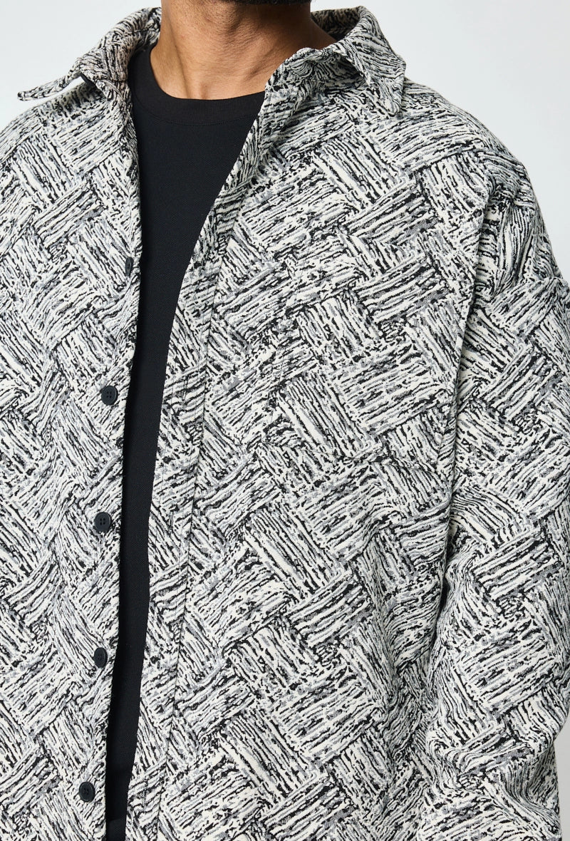 Azteekse print canvas overshirt