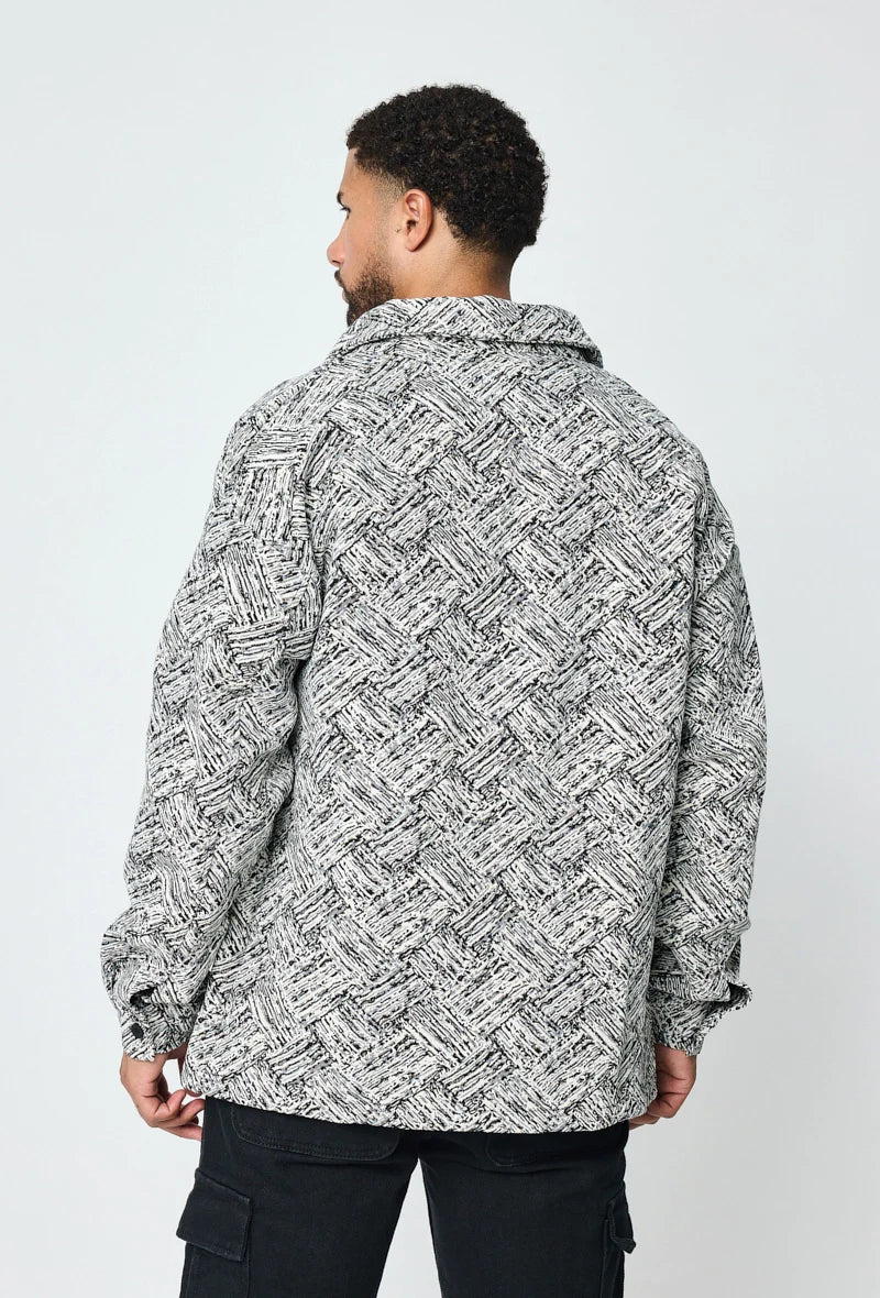 Azteekse print canvas overshirt