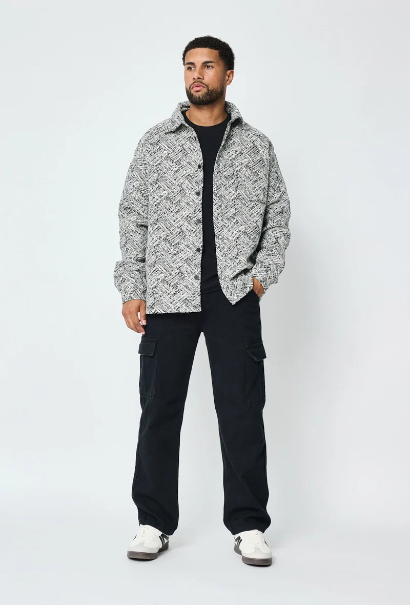 Azteekse print canvas overshirt