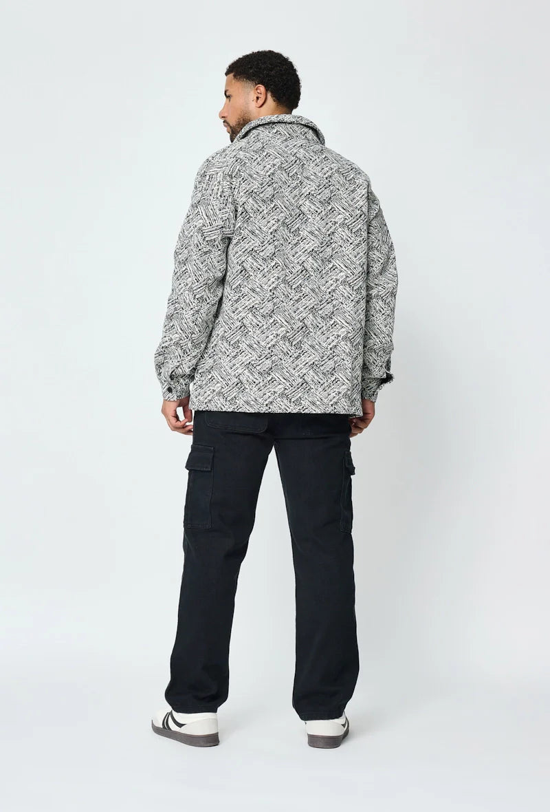 Azteekse print canvas overshirt