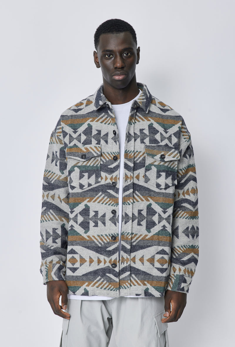 Surchemise à motifs géométriques - Frilivin