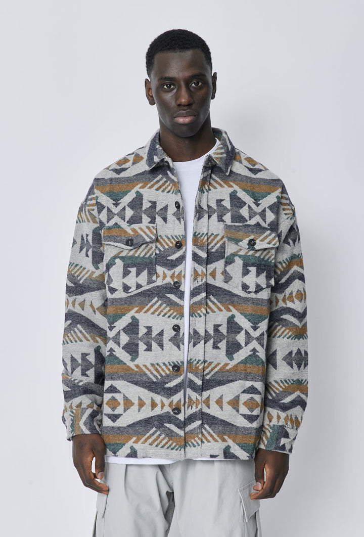 Surchemise à motifs géométriques - Frilivin