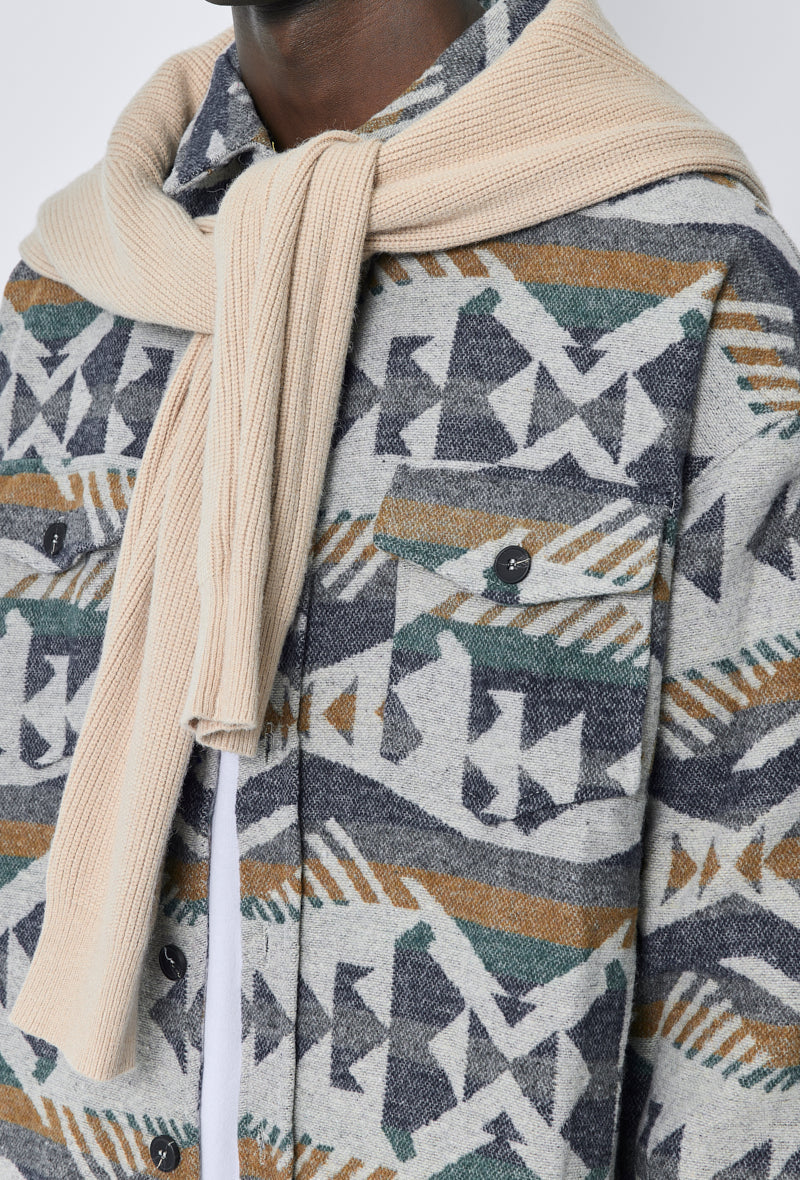 Geometrisch gebloemd overshirt