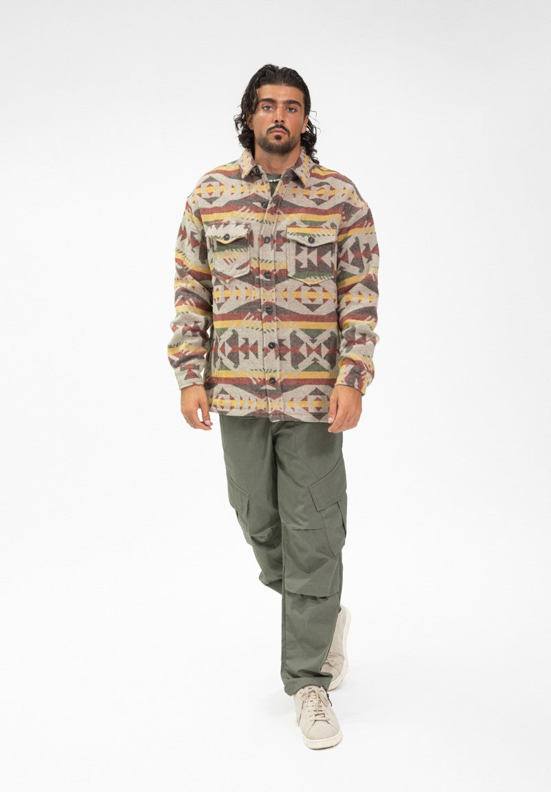 Geometrisch gebloemd overshirt