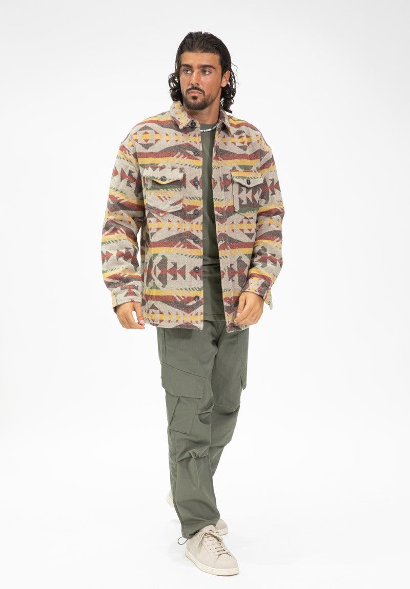 Geometrisch gebloemd overshirt