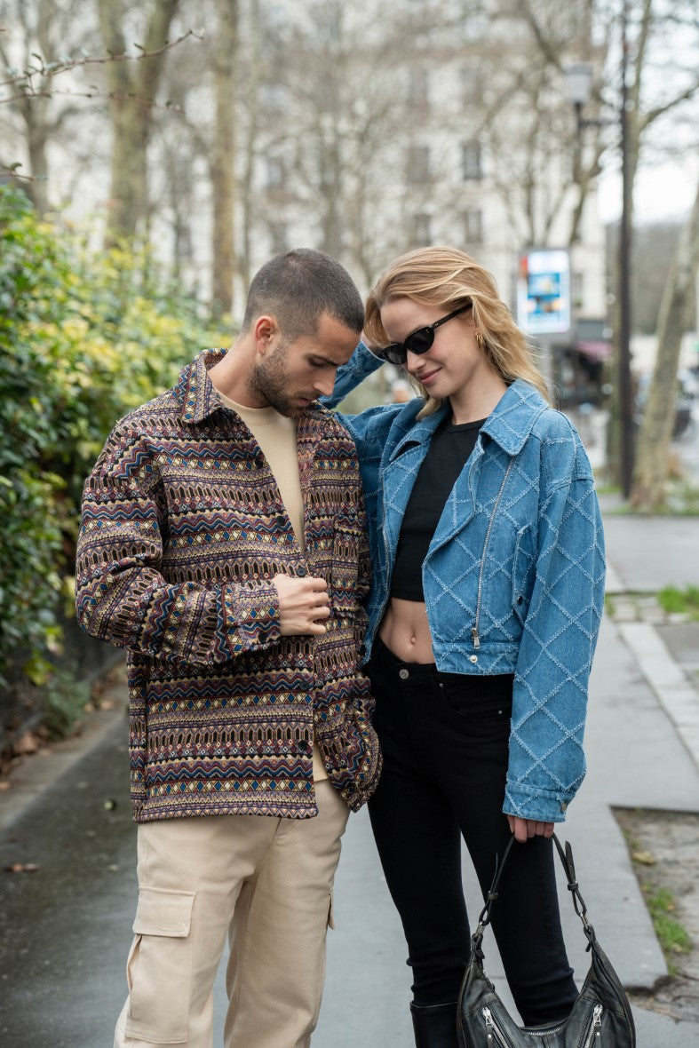 Overshirt met kleurrijke abstracte patronen