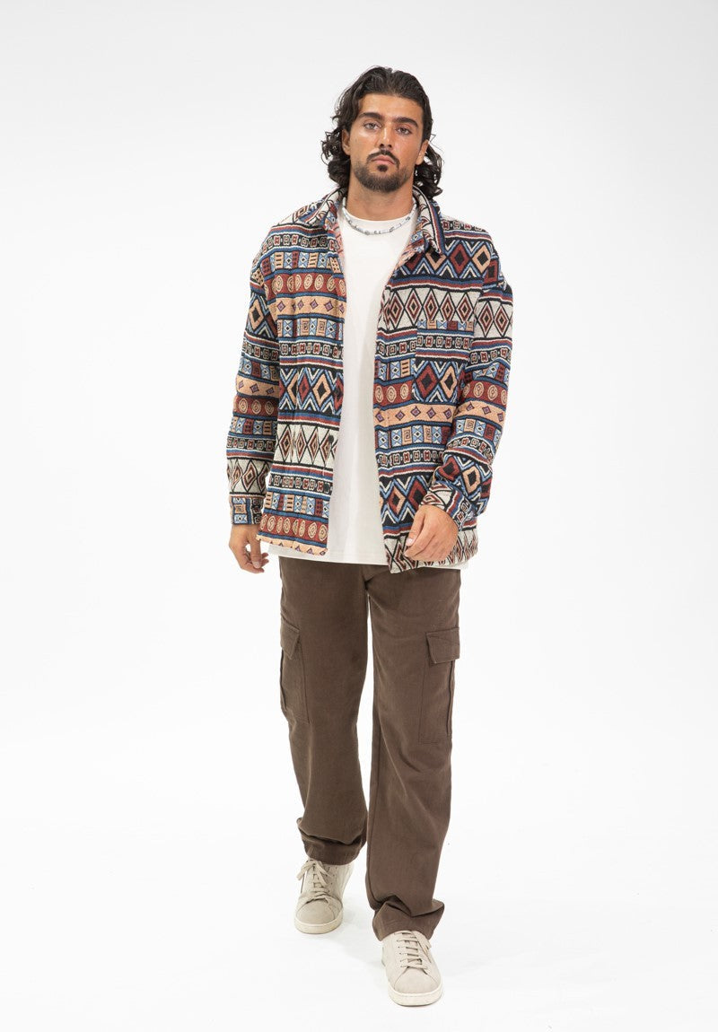 Overshirt met kleurrijke abstracte patronen