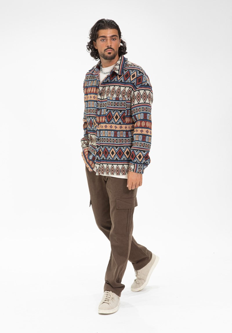 Overshirt met kleurrijke abstracte patronen