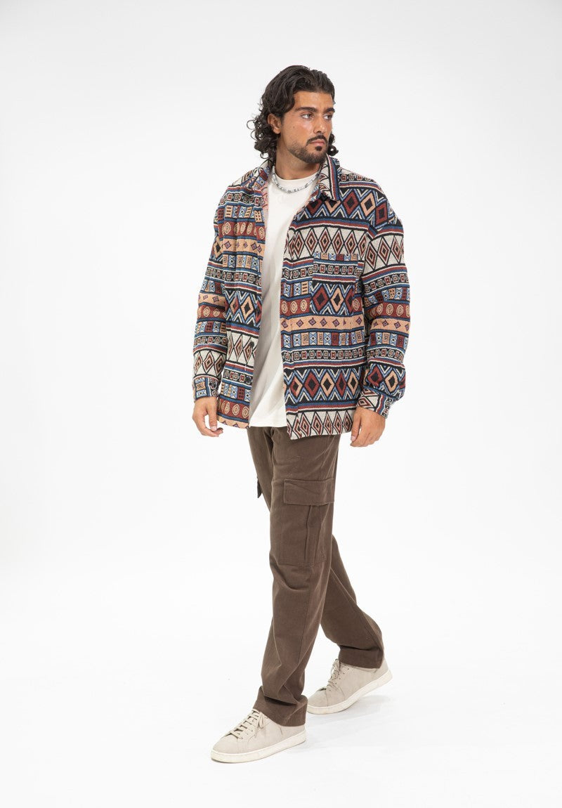 Overshirt met kleurrijke abstracte patronen