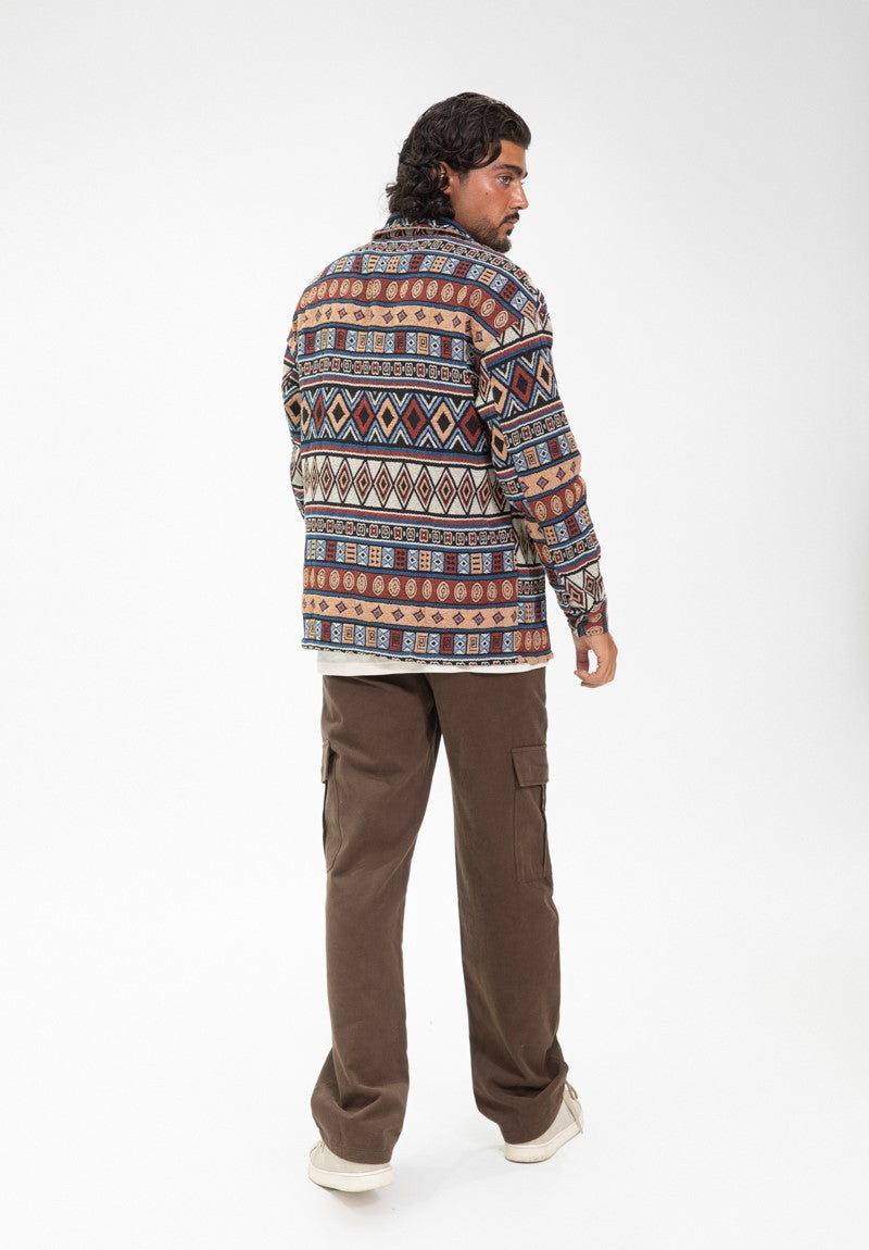 Overshirt met kleurrijke abstracte patronen