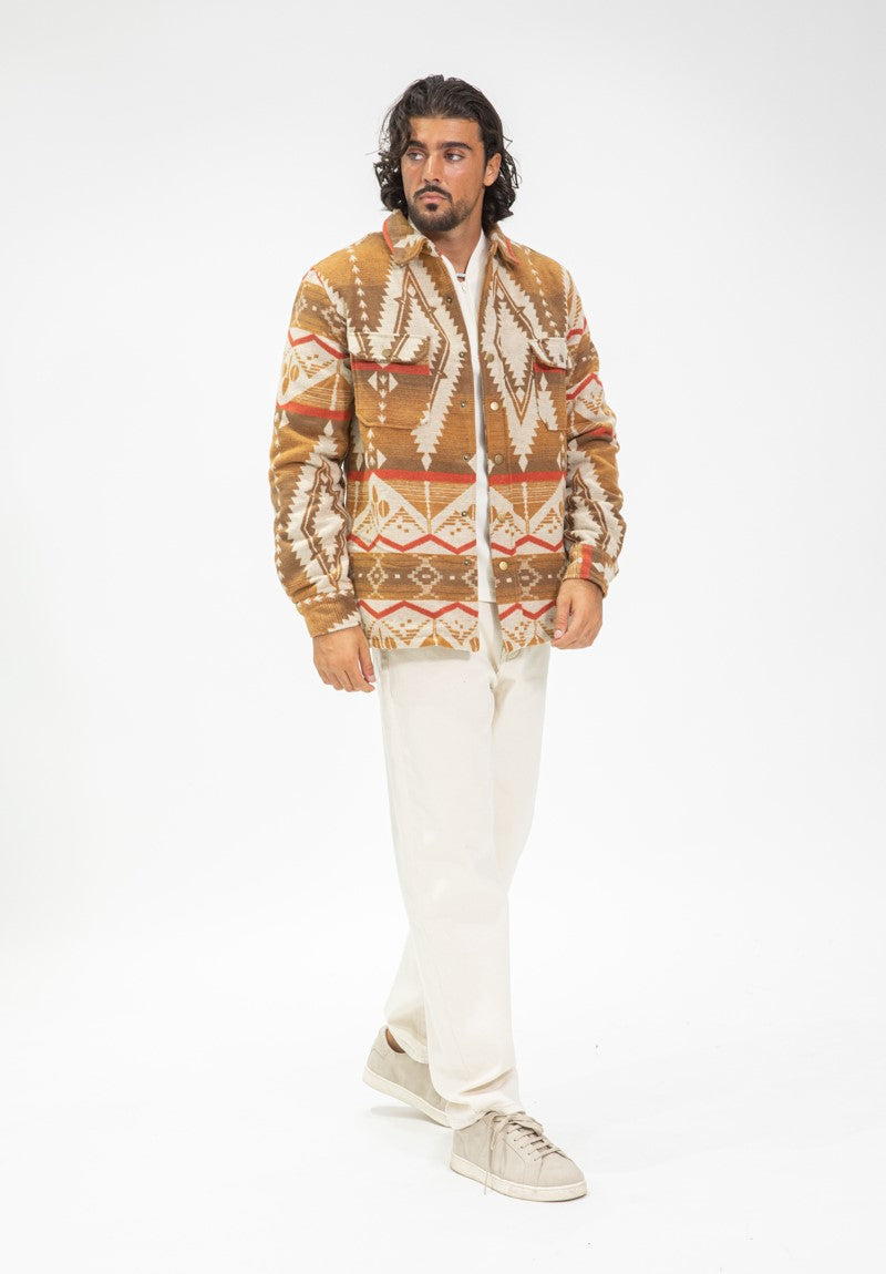 Overhemd met abstract patroon. Reverskraag