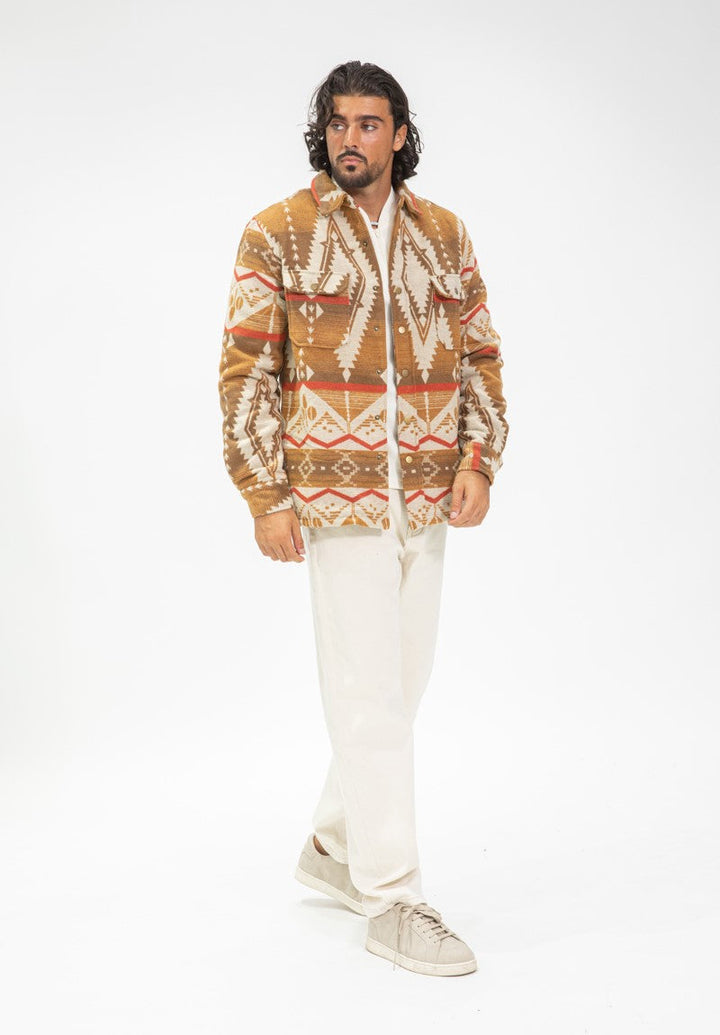 Overhemd met abstract patroon. Reverskraag