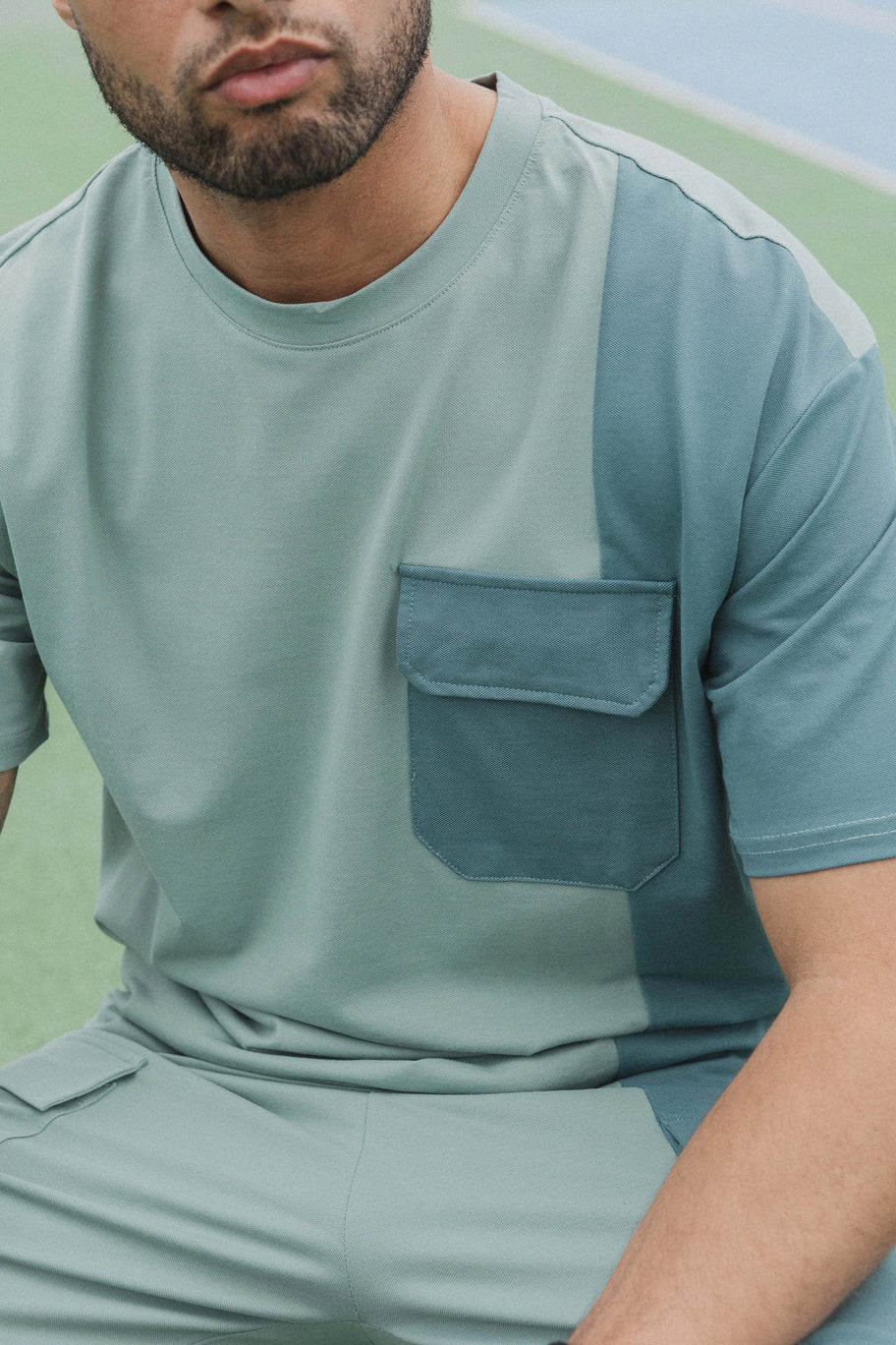 Set van tweekleurige T-shirt shorts