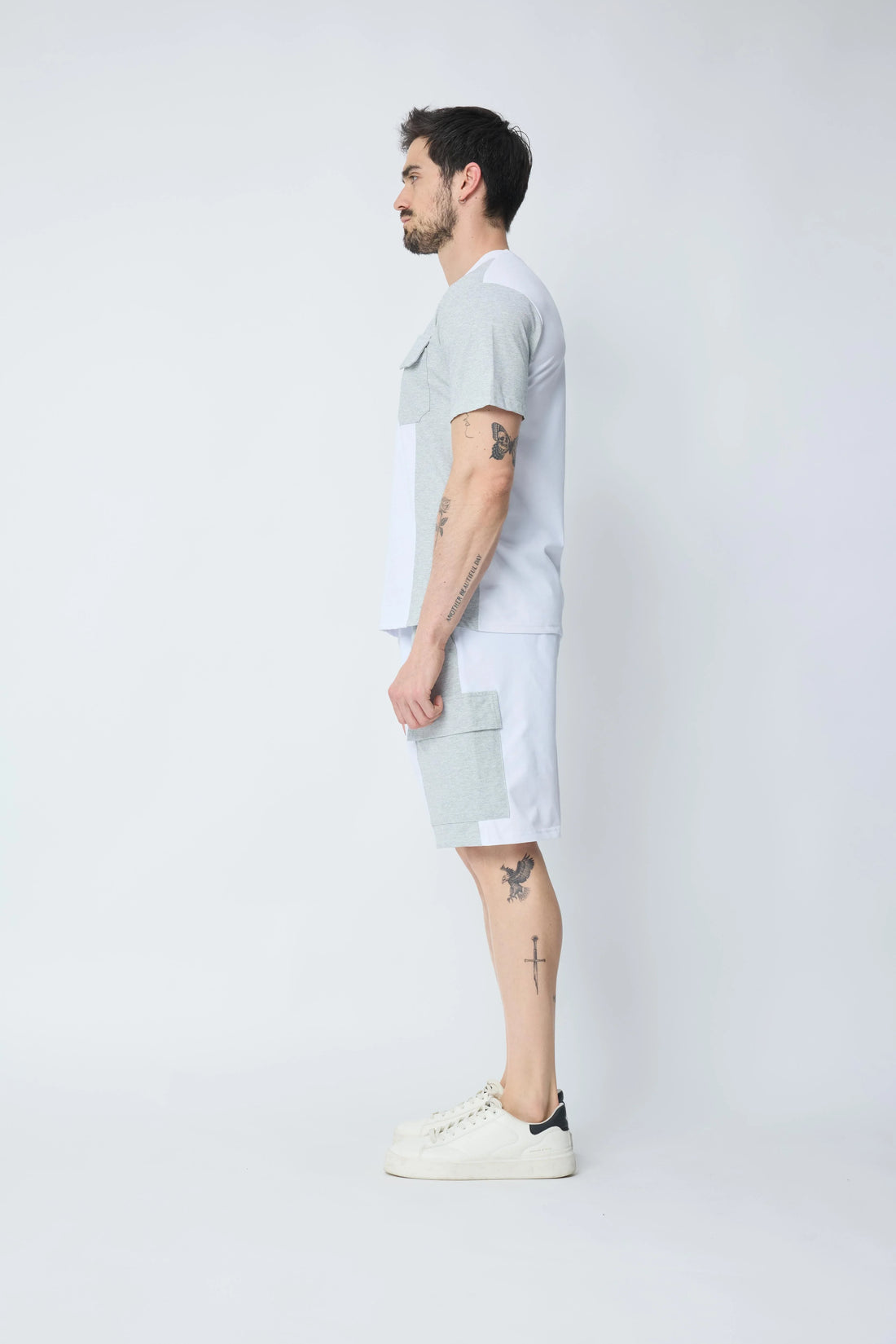 Set van tweekleurige T-shirt shorts