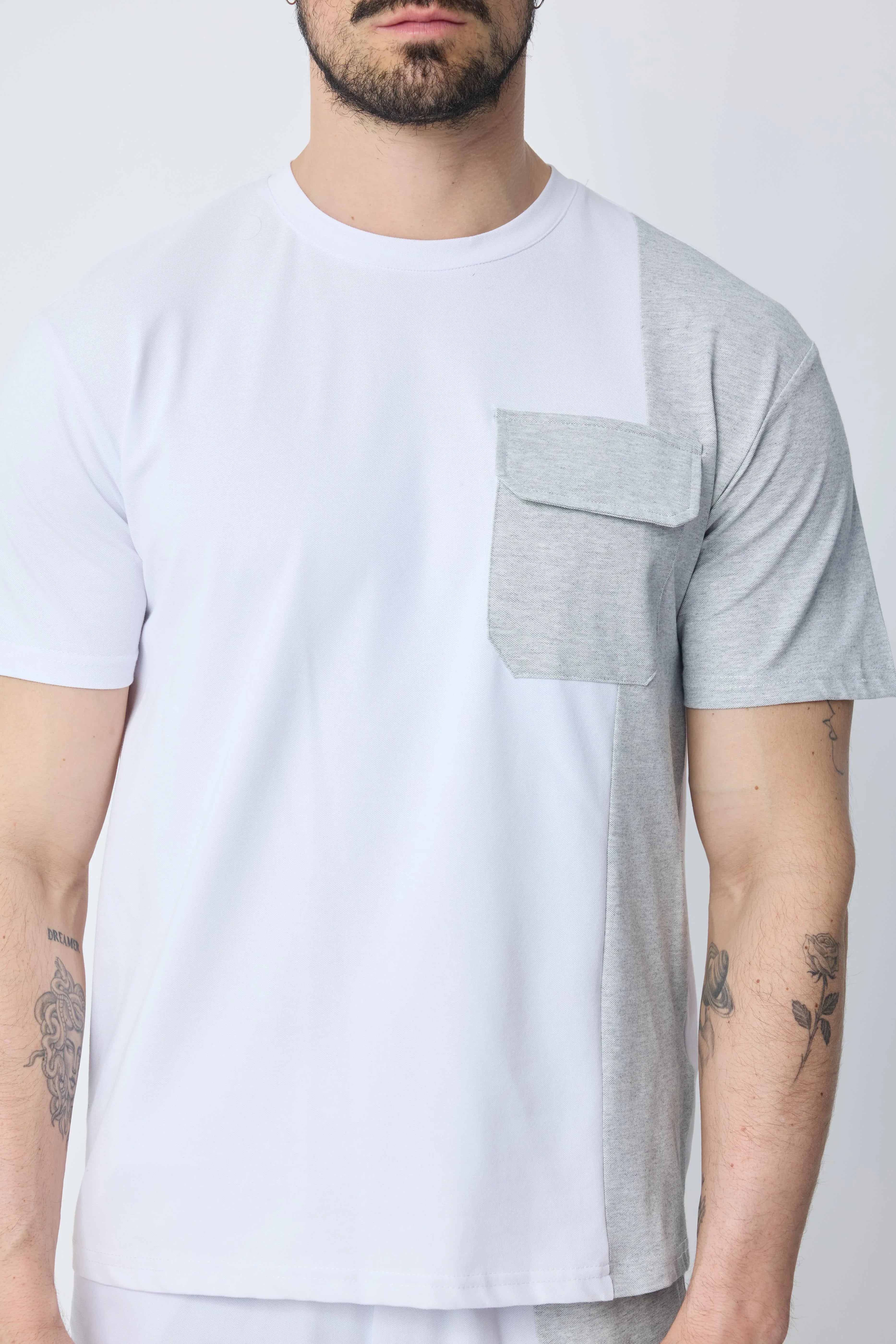 Set van tweekleurige T-shirt shorts