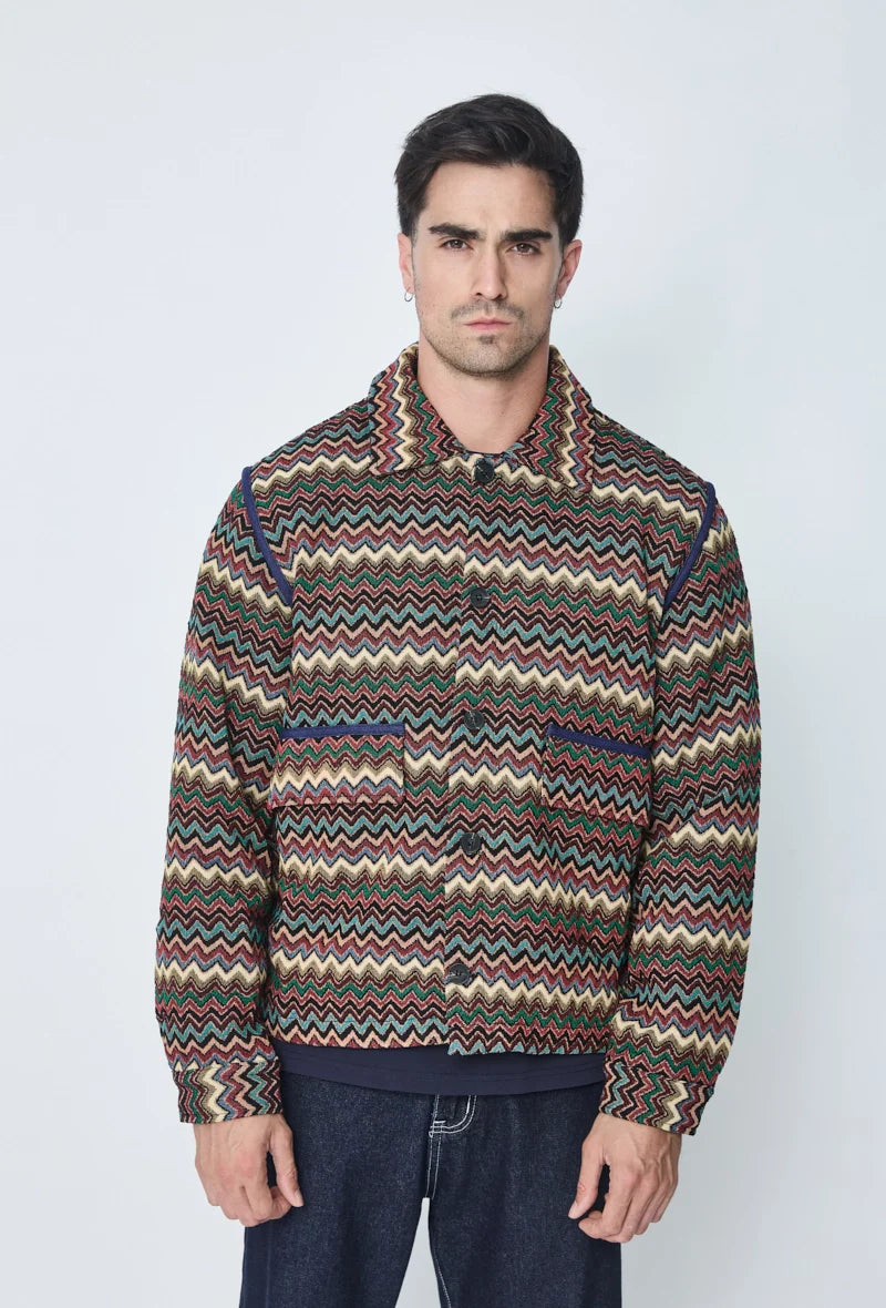 Overshirt met zigzagpatroon