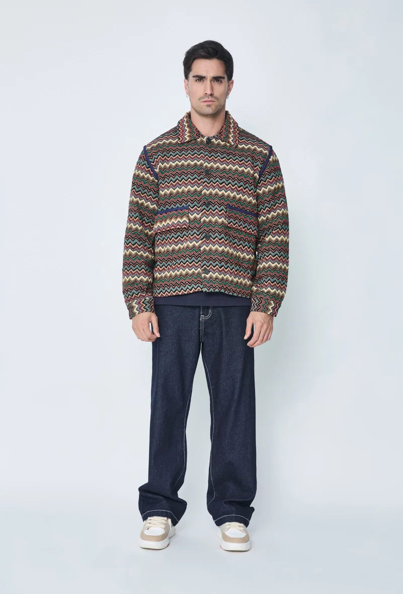 Overshirt met zigzagpatroon