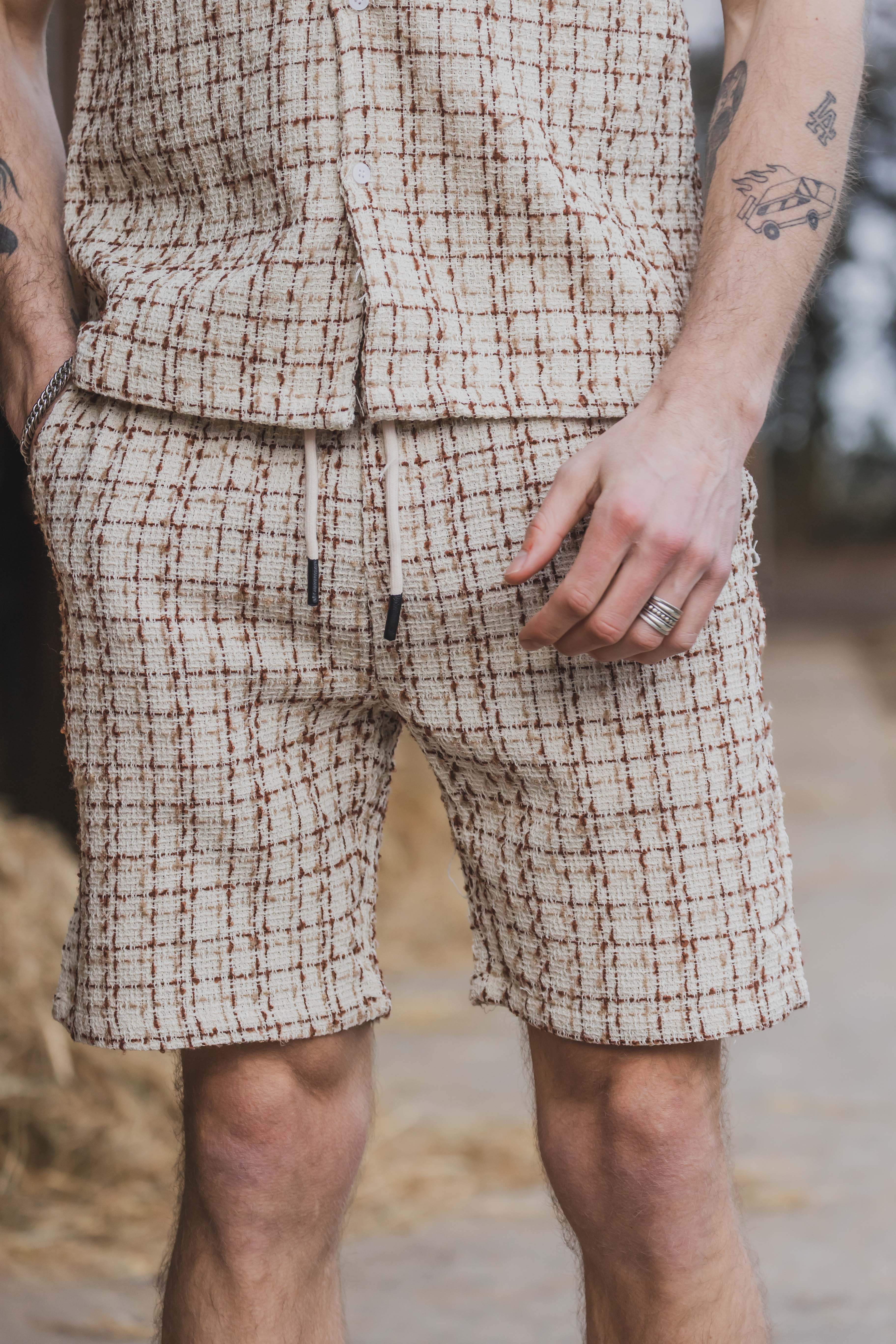 Korte broek met linneneffect