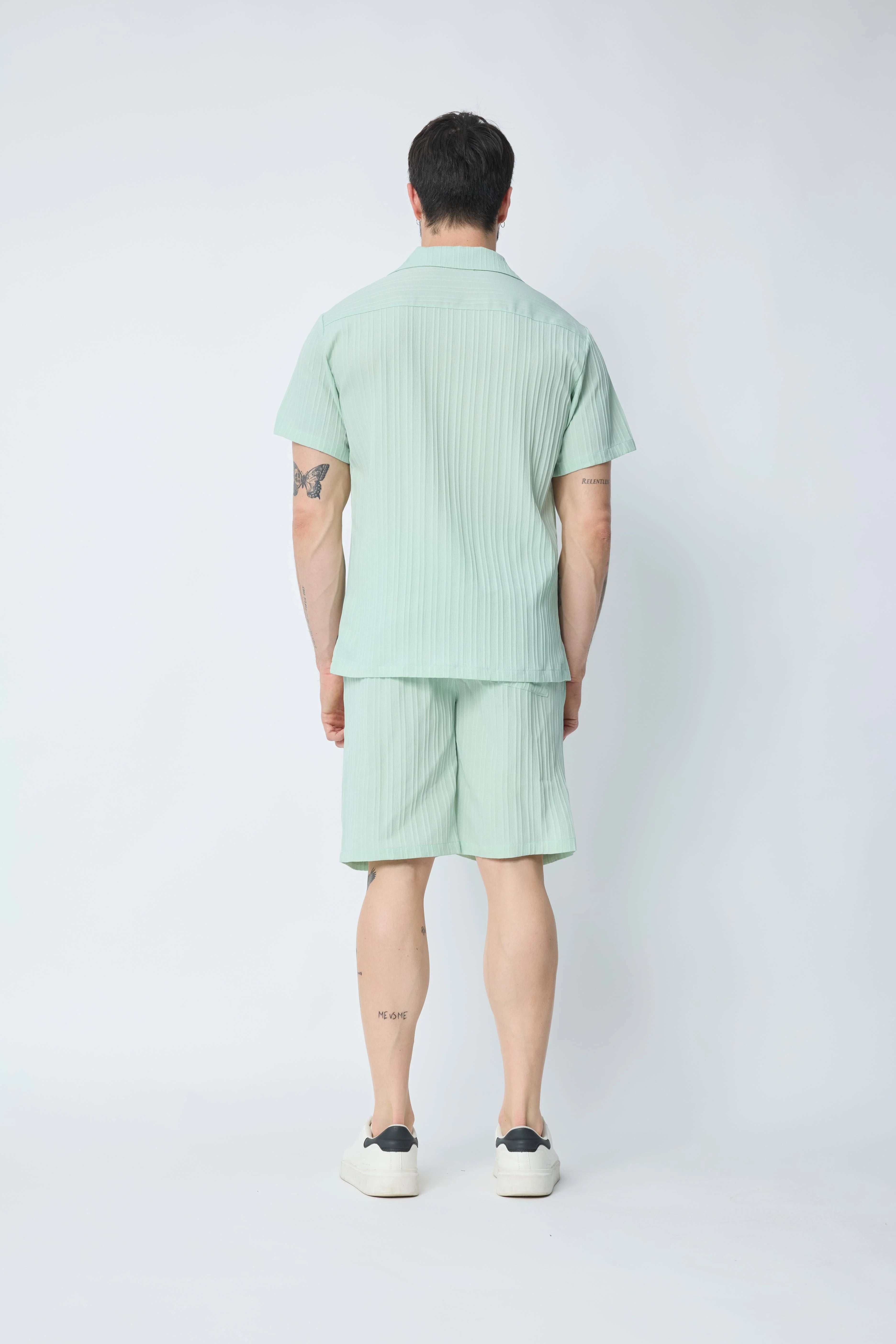 Set van effen shirt en korte broek