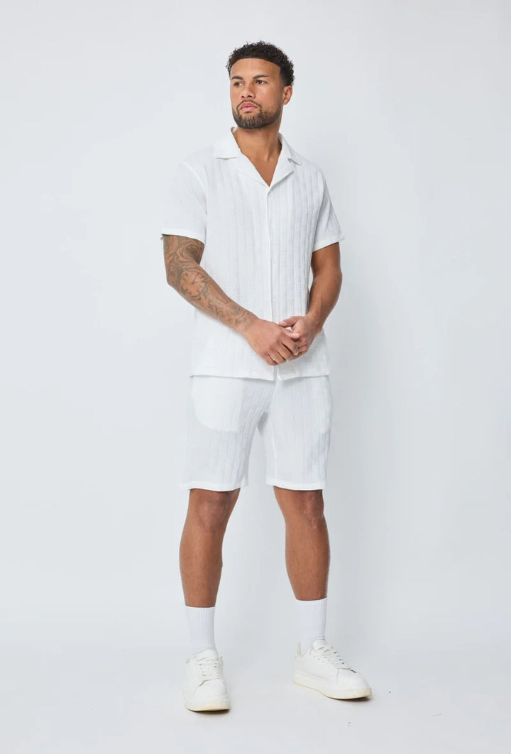 Effen overhemdset met korte mouwen