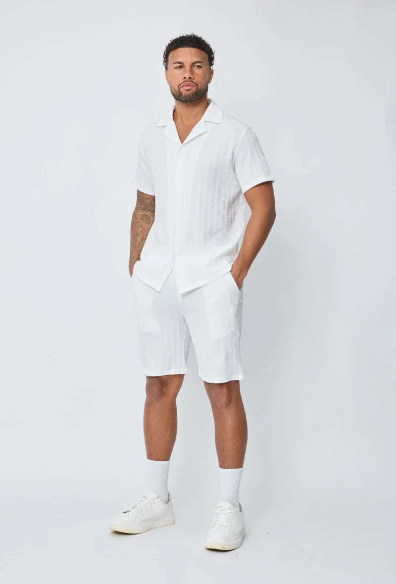 Effen overhemdset met korte mouwen