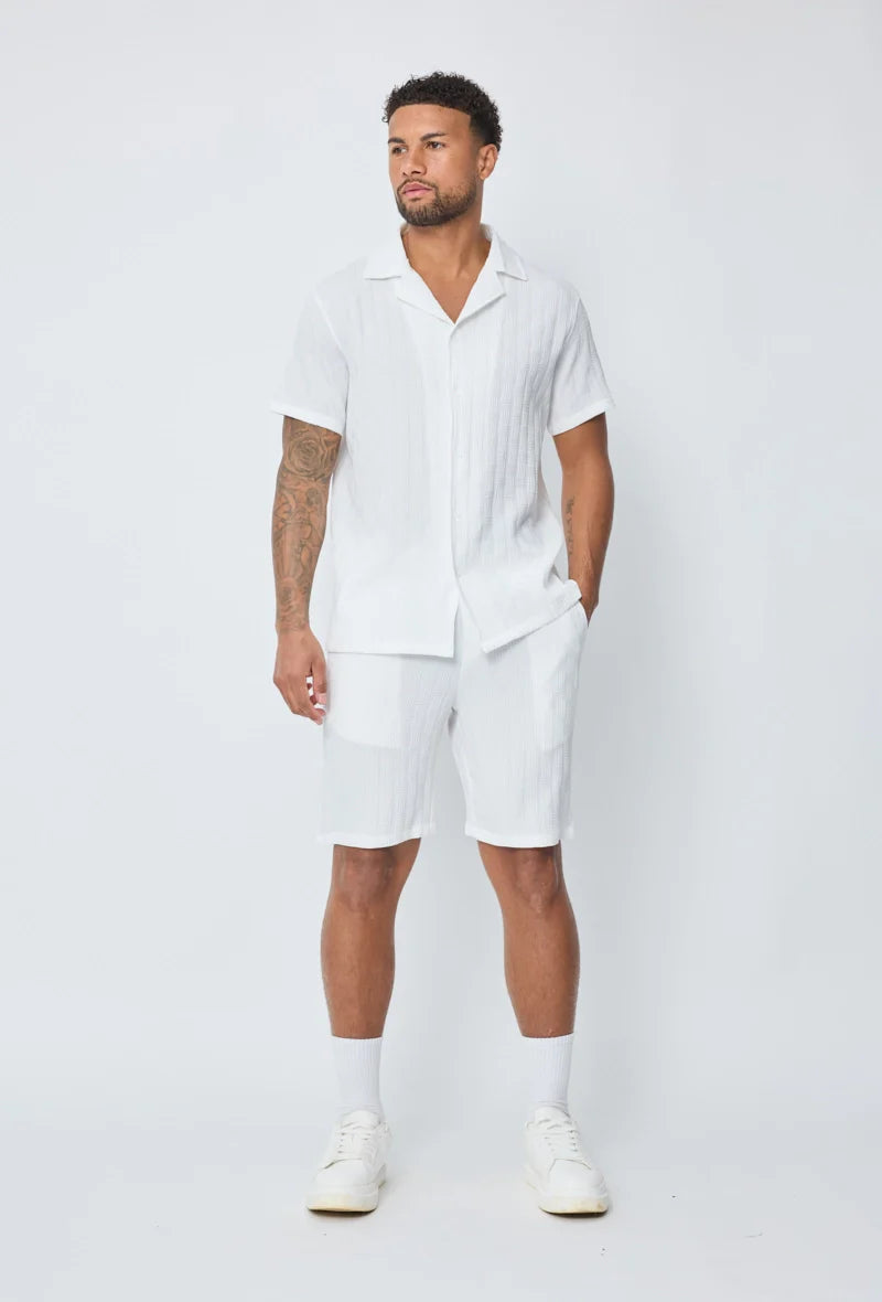 Effen overhemdset met korte mouwen