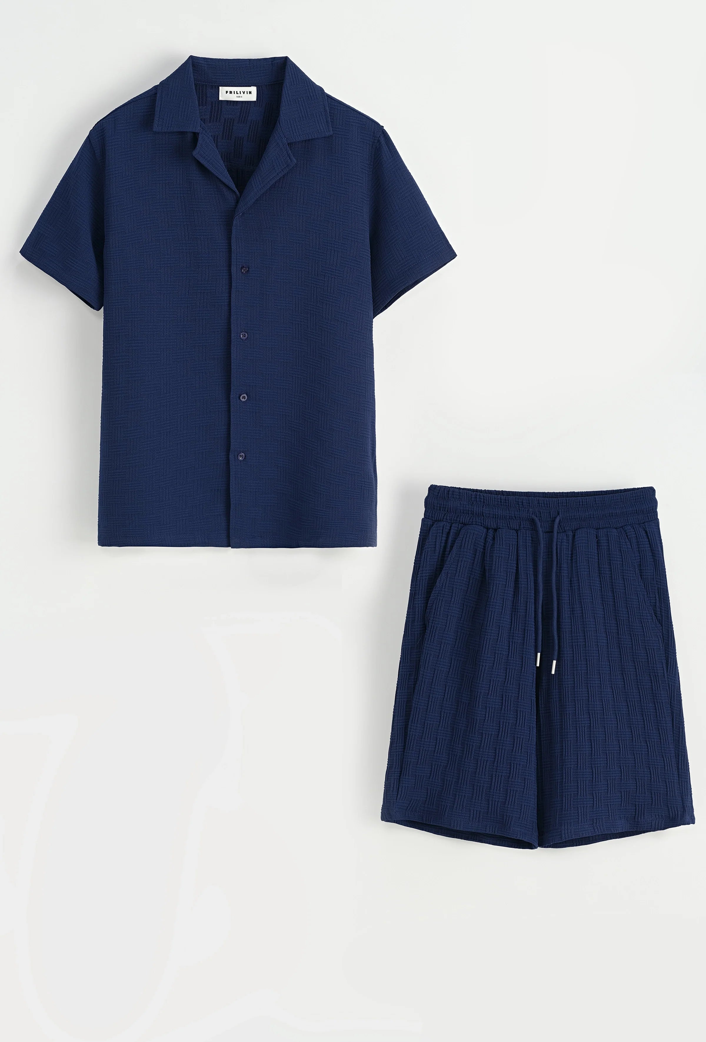 Effen overhemdset met korte mouwen