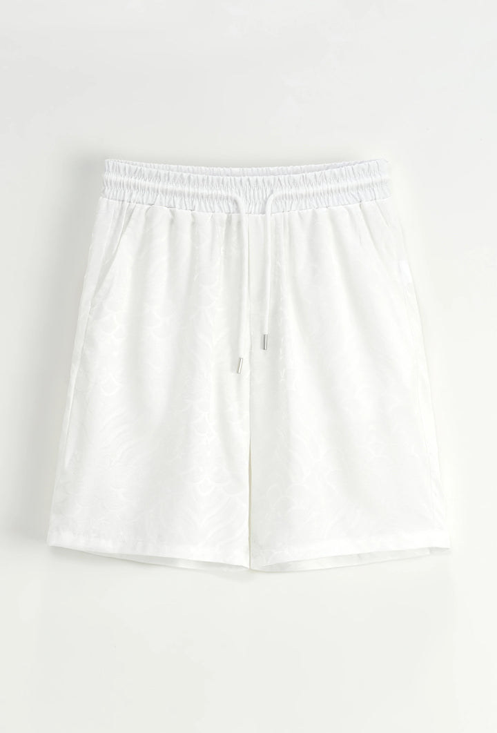 Set van effen shirt en korte broek met patroon