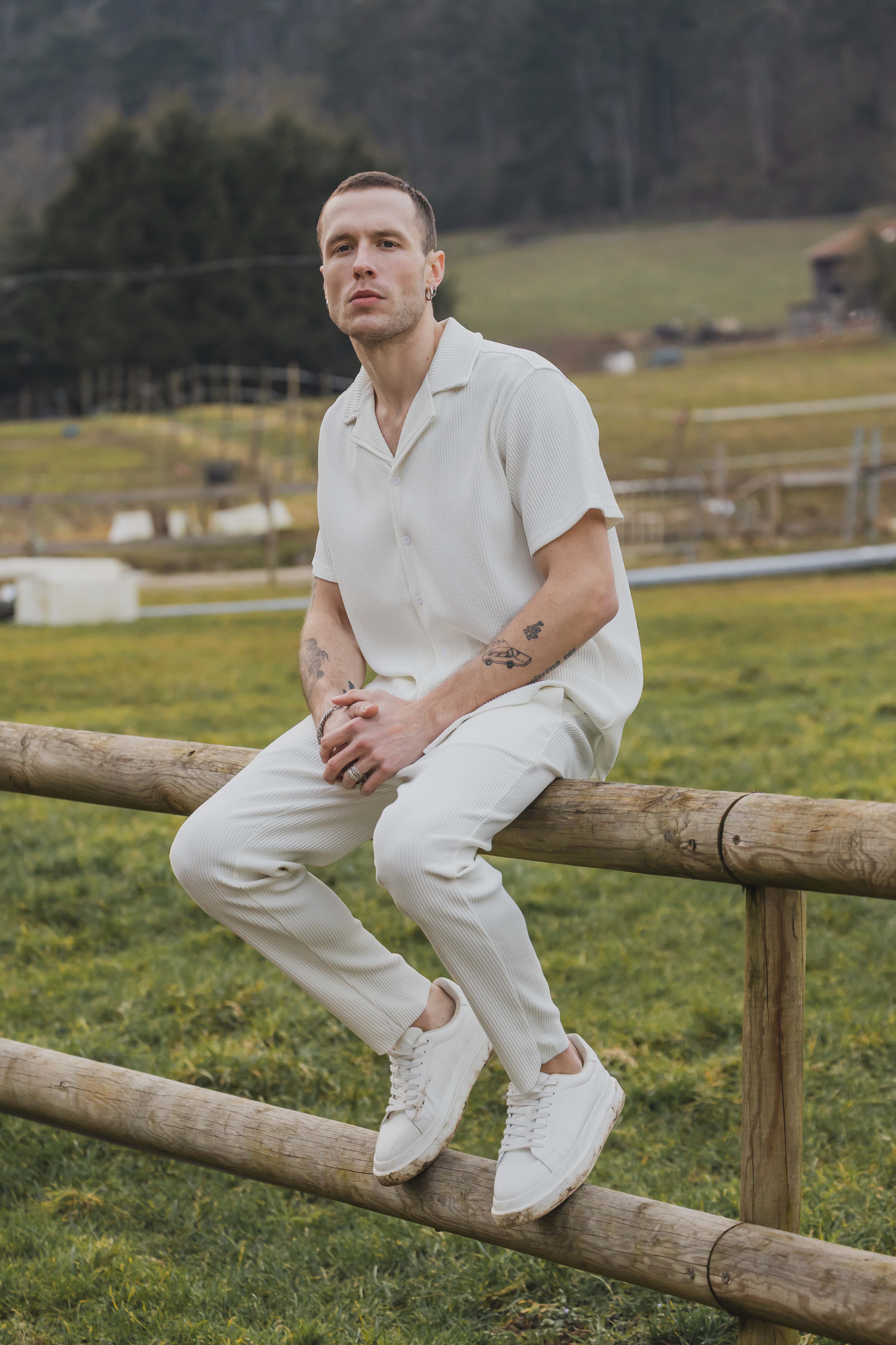 Set van effen jas en broek