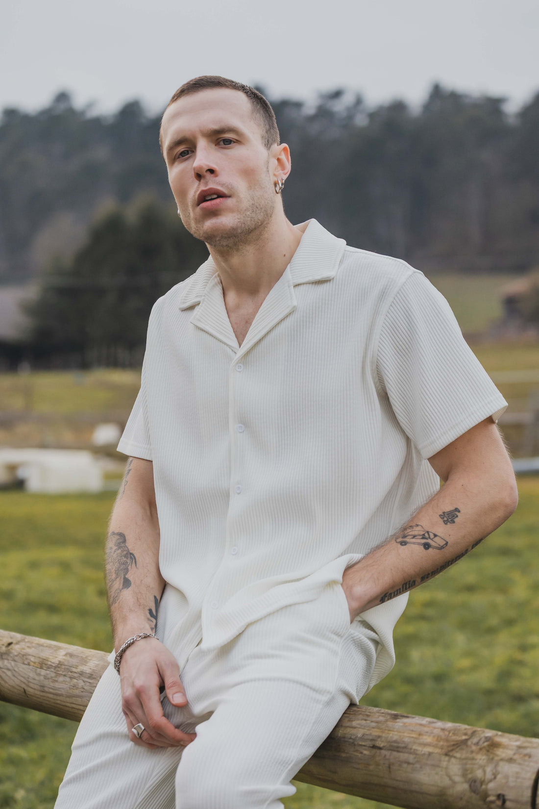 Set van effen jas en broek