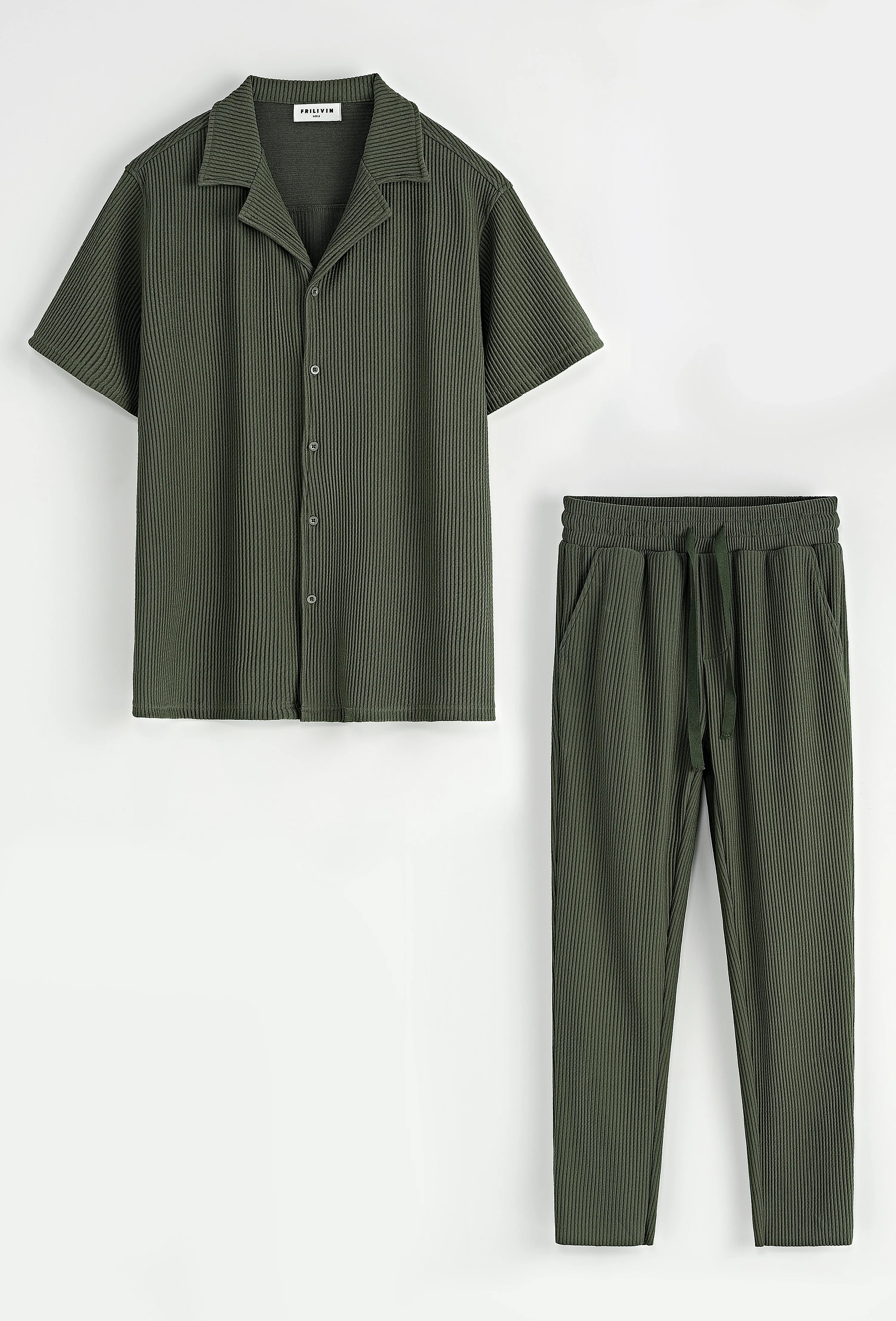 Set van effen jas en broek