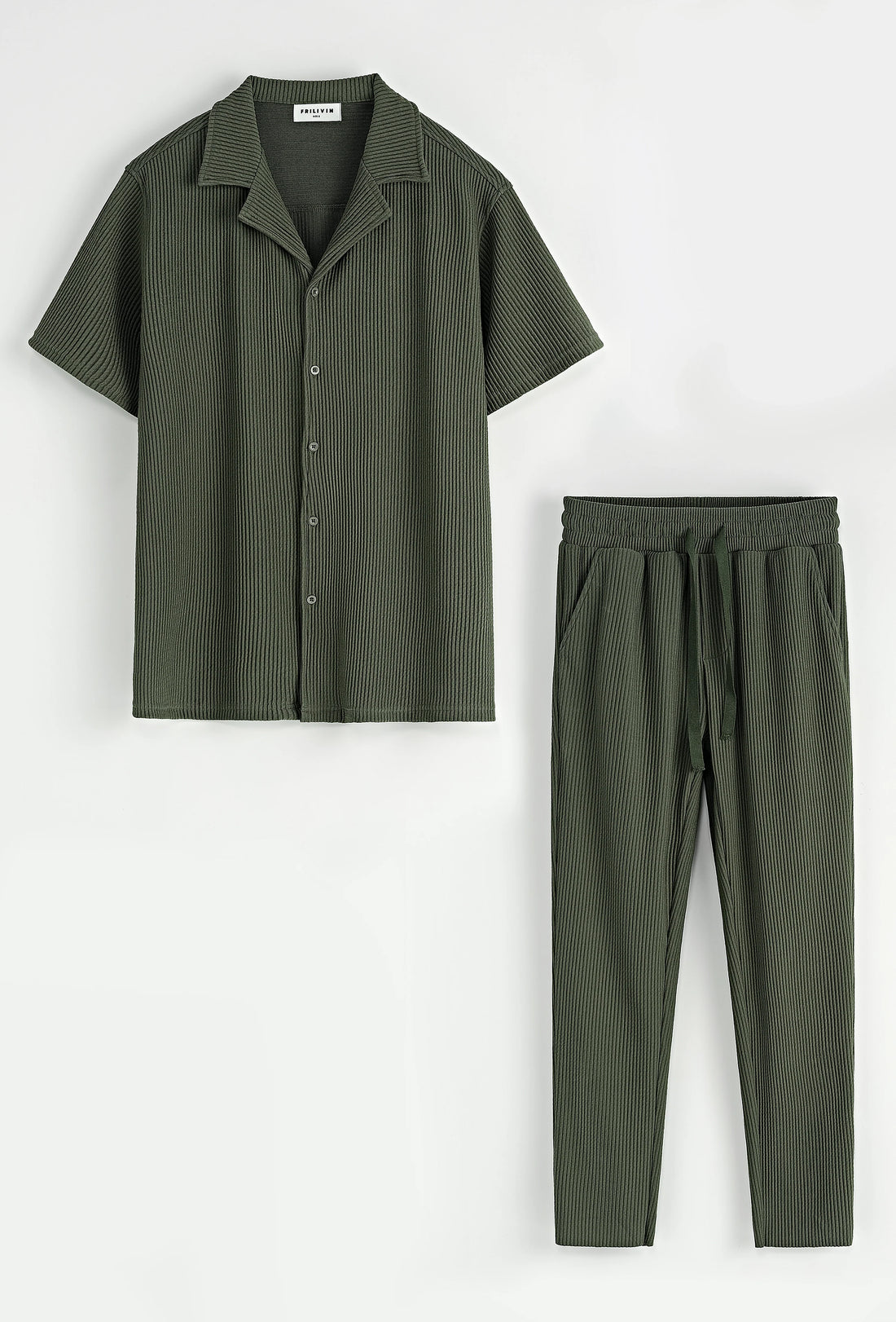 Set van effen jas en broek