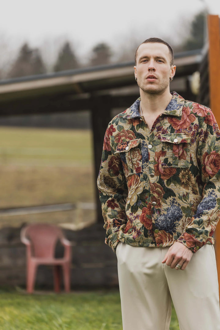 Lange mouwen jas met bloemenprint