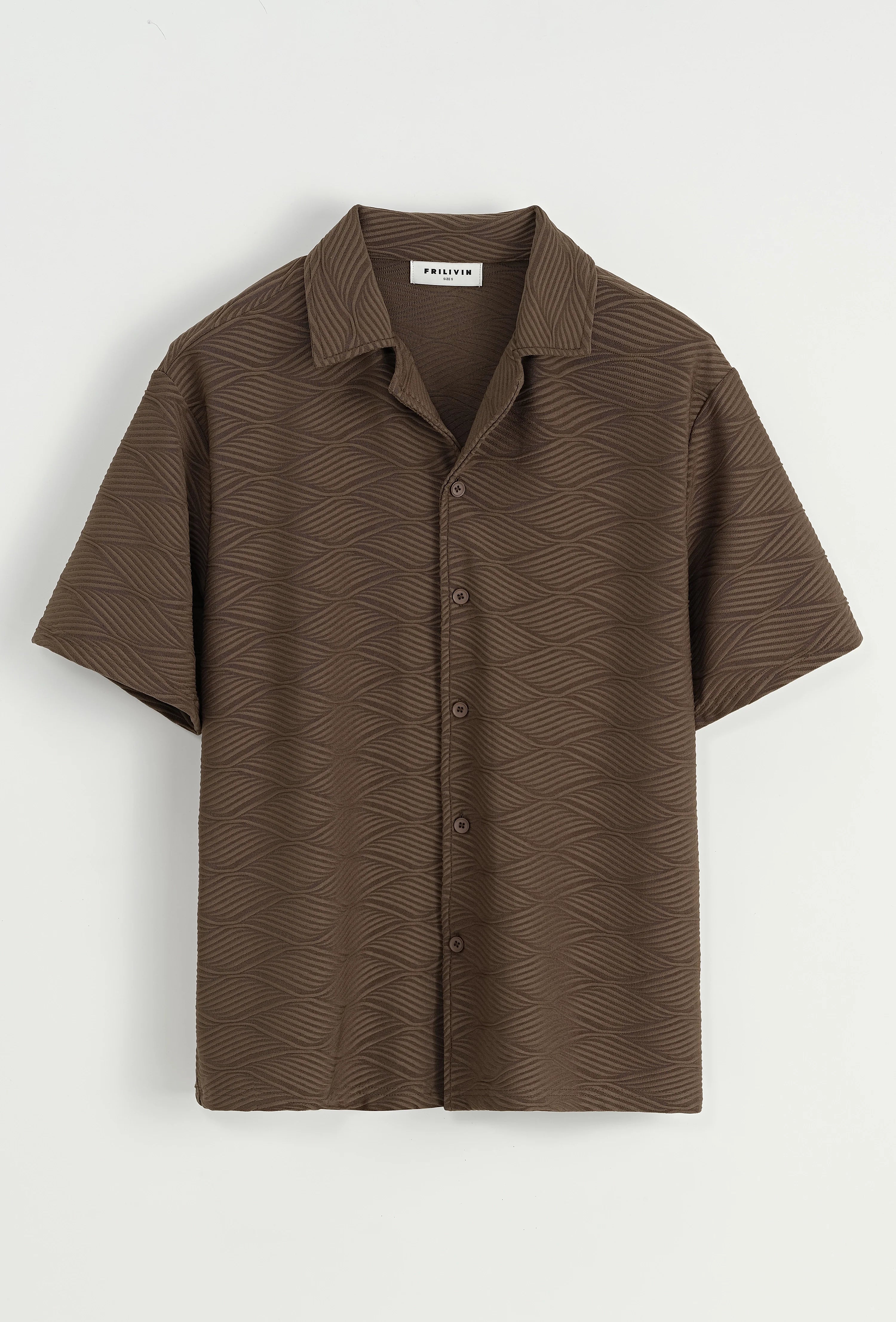 Set van effen shirt en korte broek met patroon