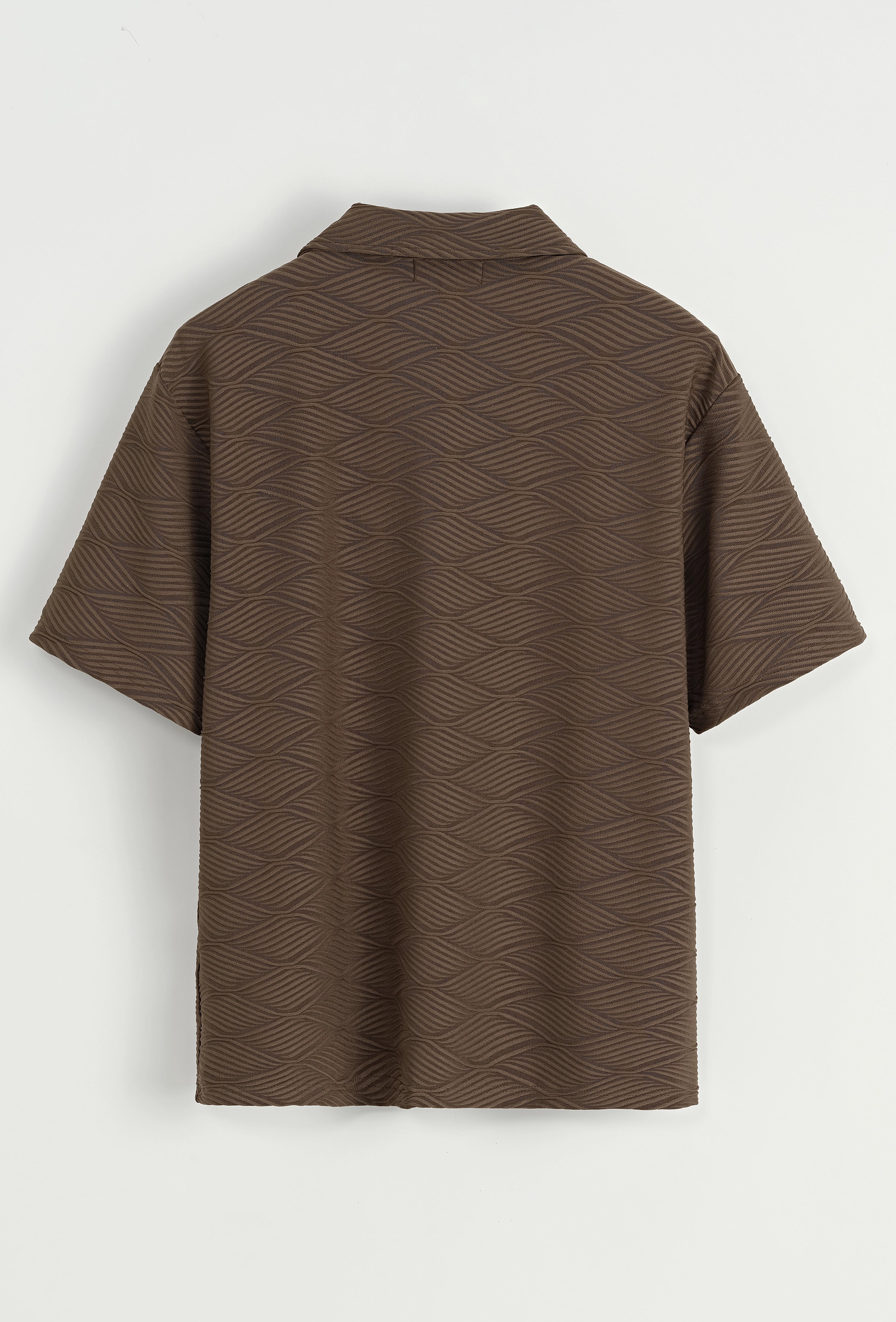 Set van effen shirt en korte broek met patroon