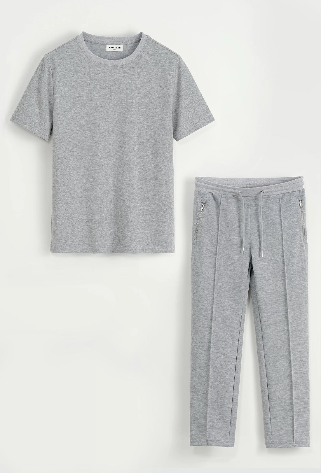 Set van effen t-shirt en effen broek