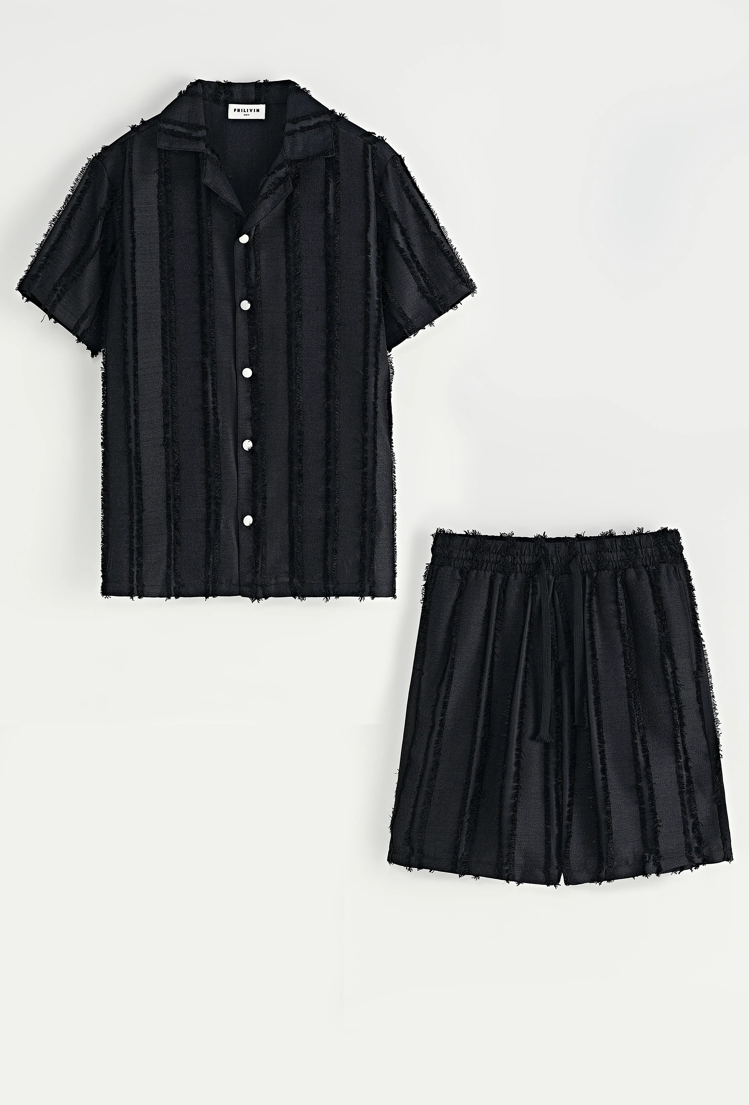 Set van effen shirt en korte broek