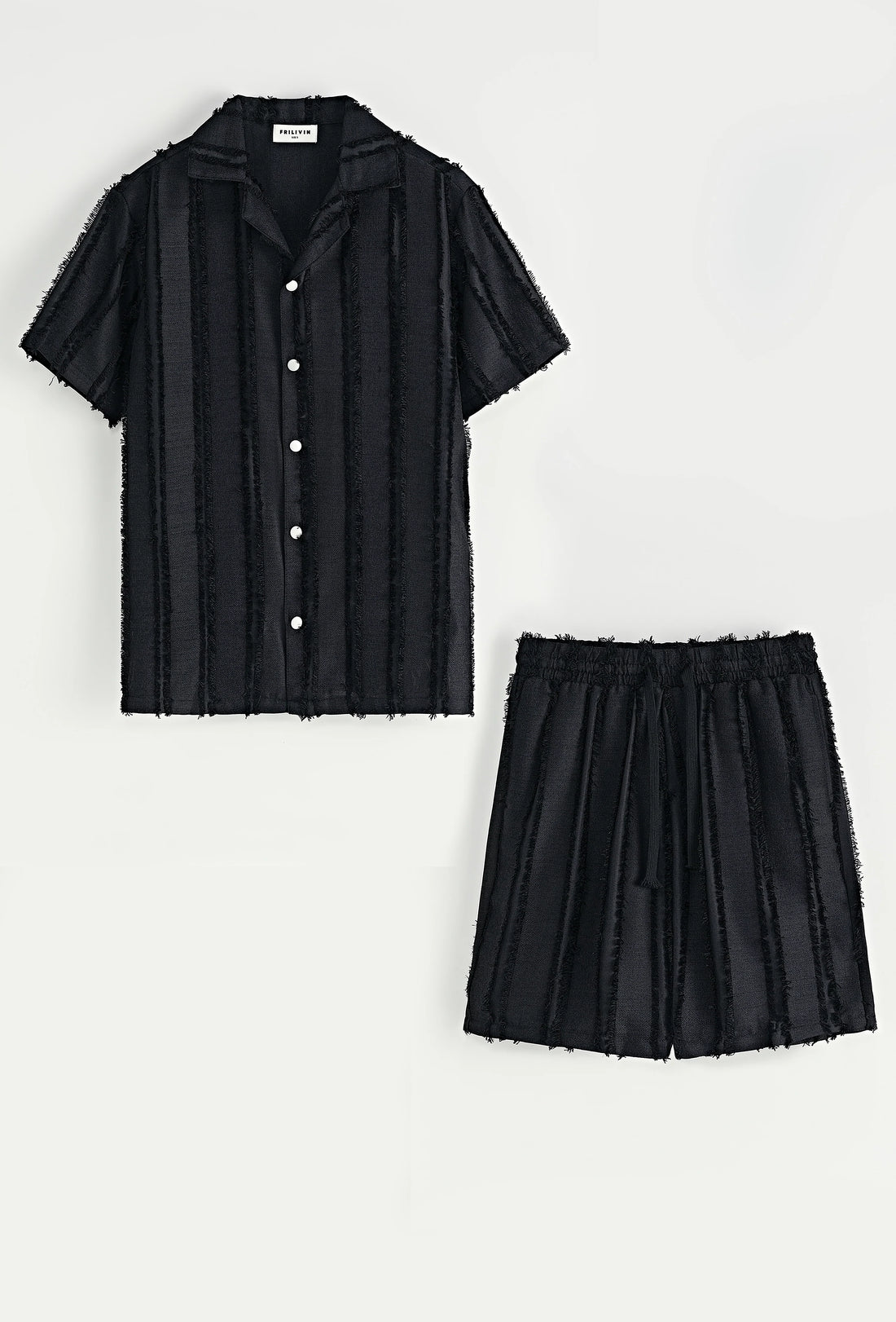 Set van effen shirt en korte broek