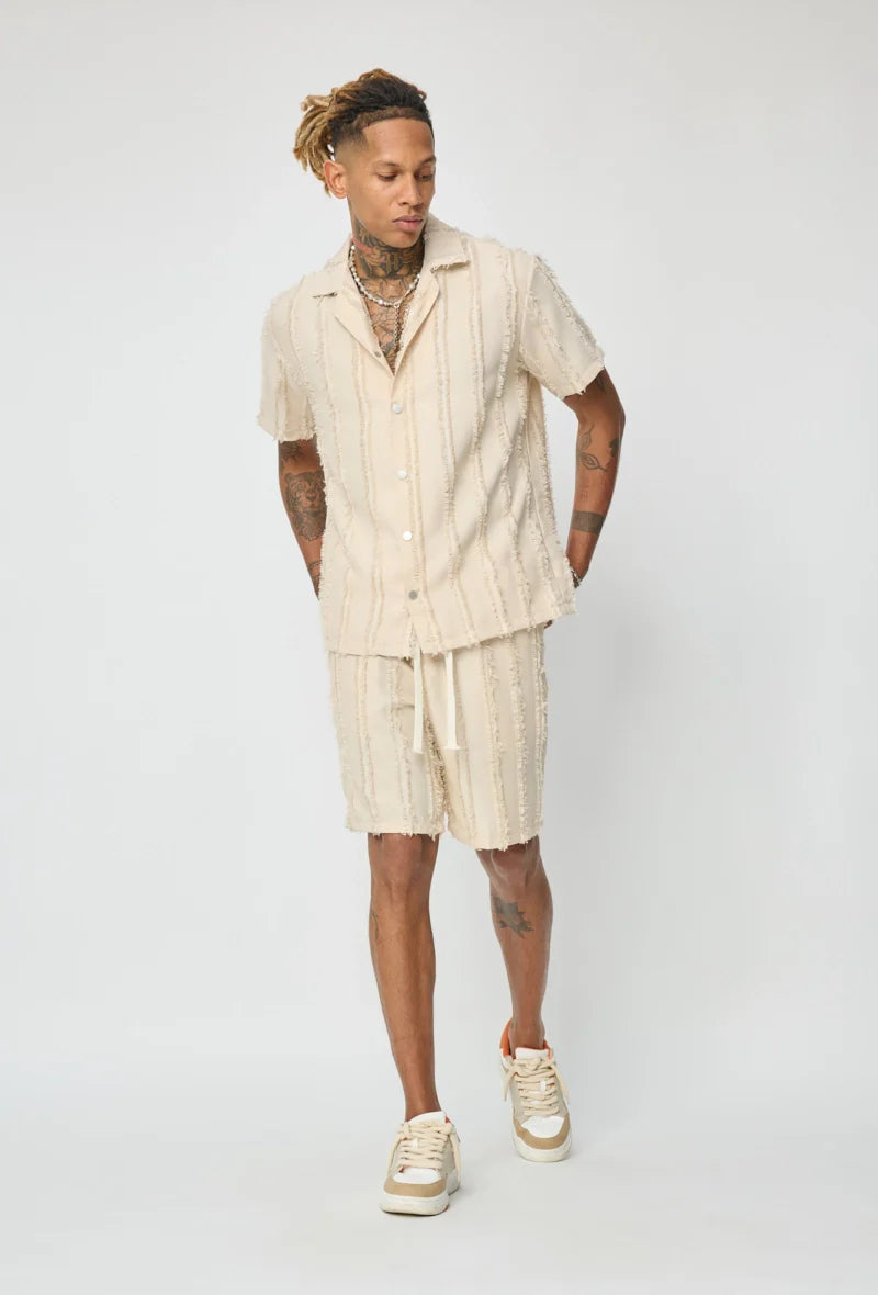 Set van effen shirt en korte broek