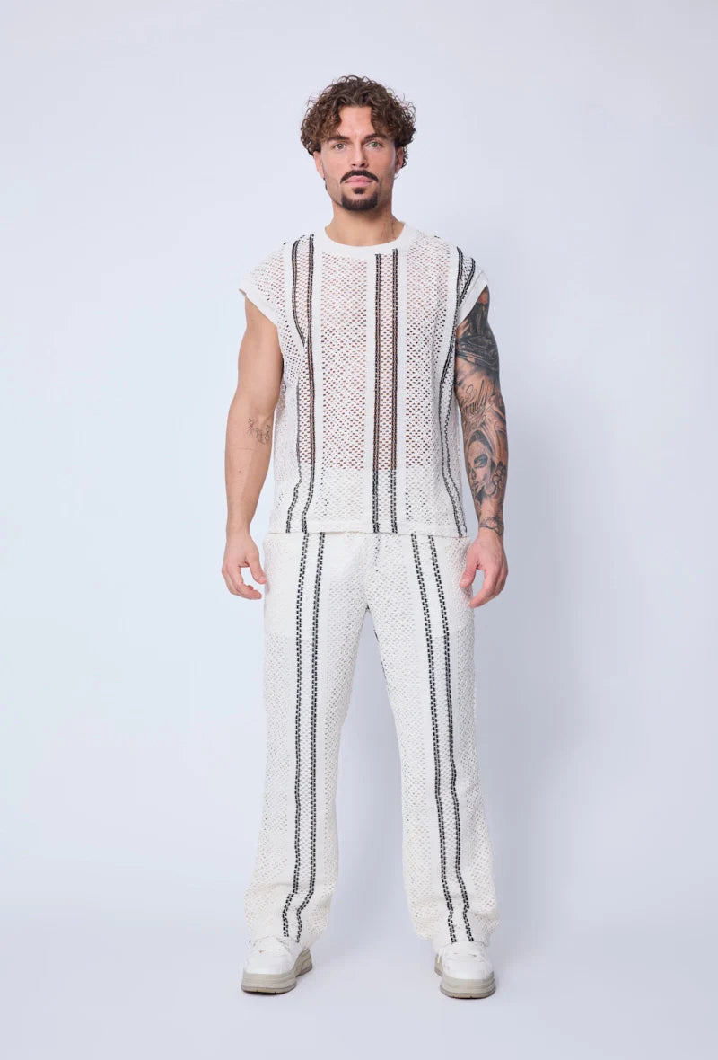 Gebreide tanktop en broekset